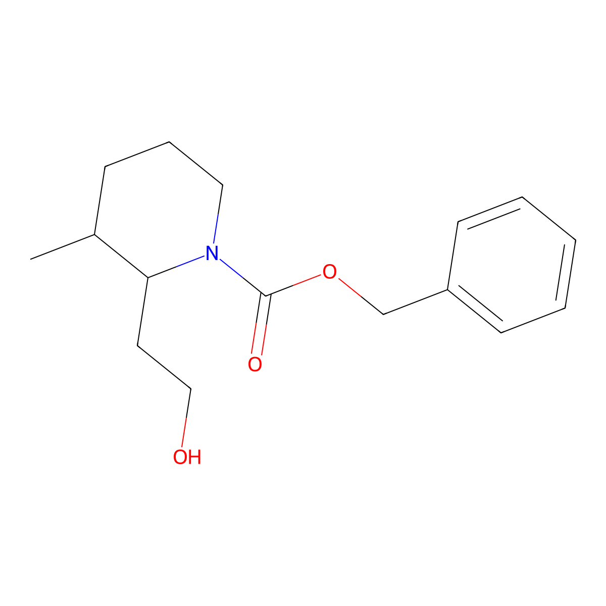 Benzyl 2-(2-hydroxyethyl)-3-methylpiperidine-1-carboxylate molecular structure, CAS 2010944-46-2