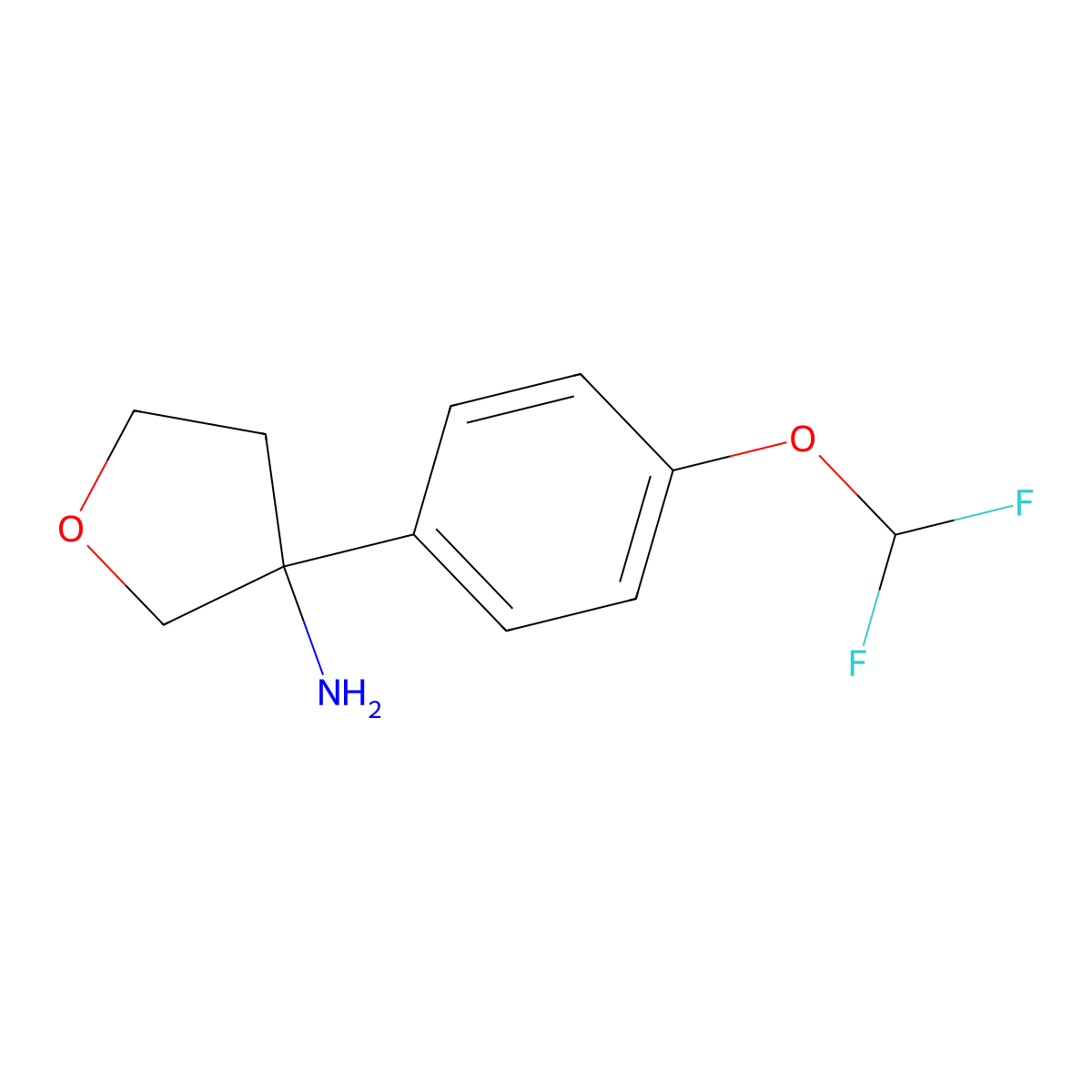 3-[4-(Difluoromethoxy)phenyl]oxolan-3-amine molecular structure, CAS 2010945-34-1