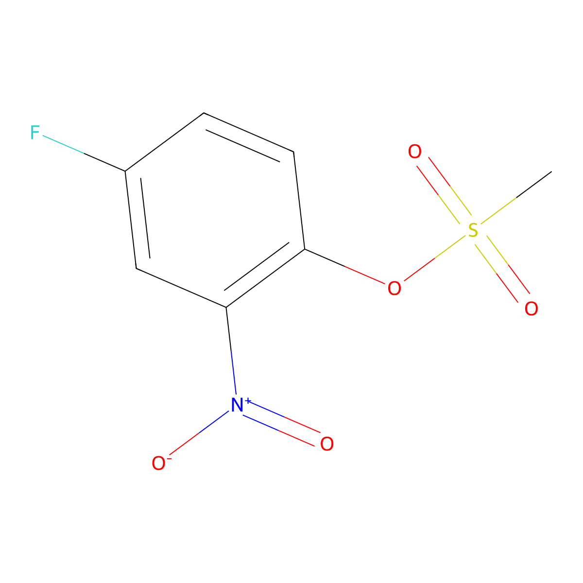4-Fluoro-2-nitrophenyl methanesulfonate molecular structure, CAS 2010955-38-9