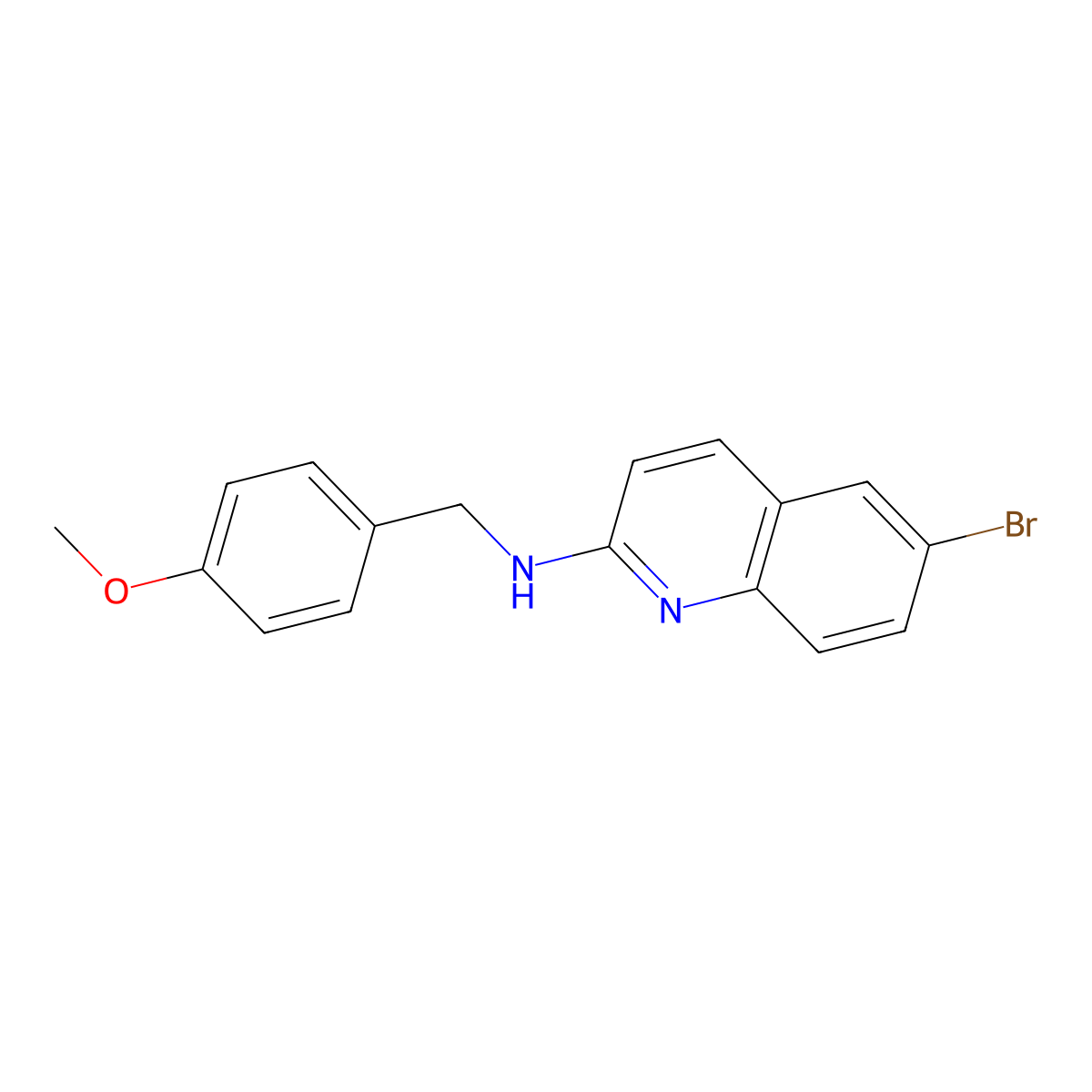 6-Bromo-N-[(4-methoxyphenyl)methyl]quinolin-2-amine molecular structure, CAS 2010955-40-3