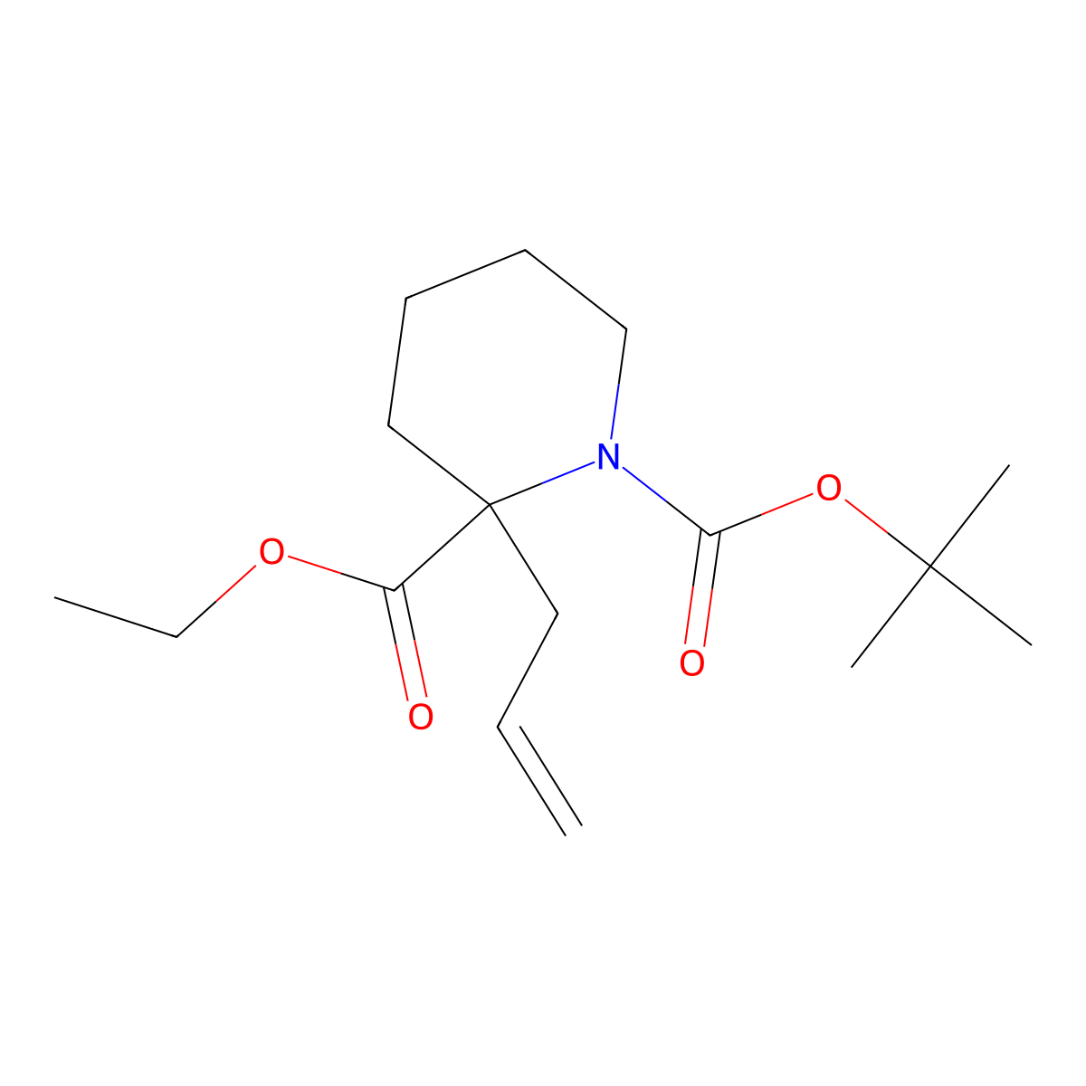 2-Allyl-1-Boc-pipecolic acid ethyl ester molecular structure, CAS 2010955-43-6