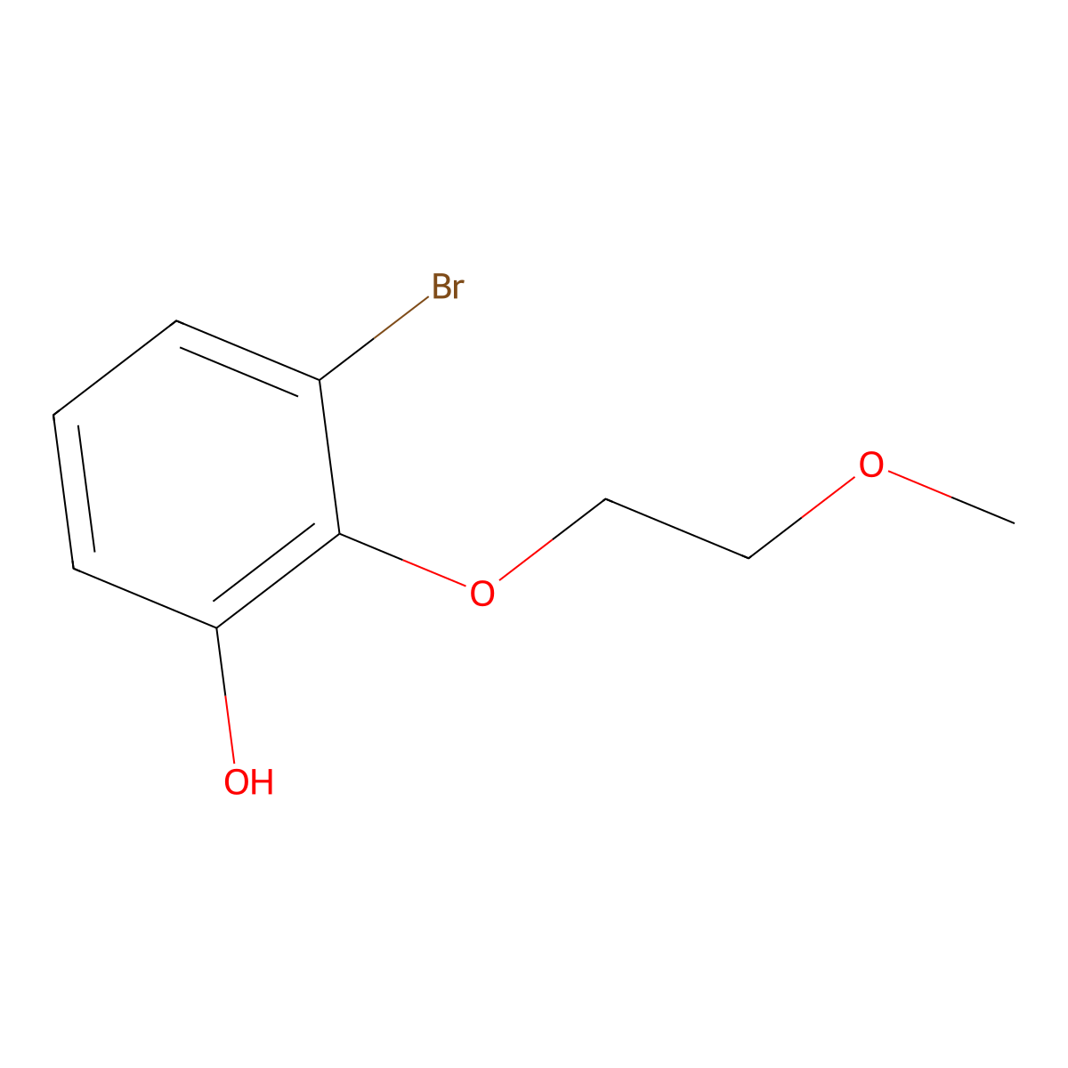 3-Bromo-2-(2-methoxyethoxy)phenol molecular structure, CAS 2010955-47-0