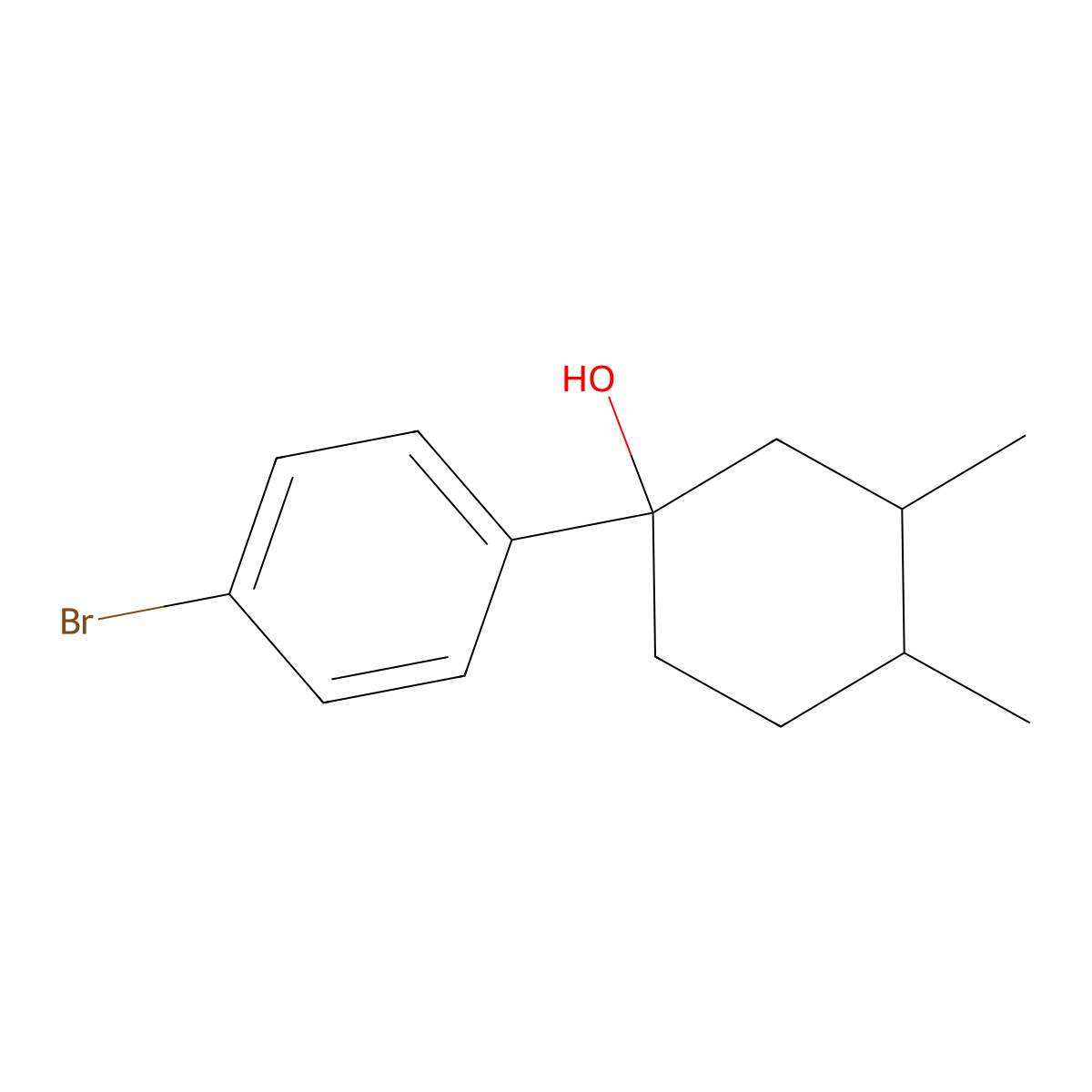 1-(4-Bromophenyl)-3,4-dimethylcyclohexan-1-ol molecular structure, CAS 2010957-44-3