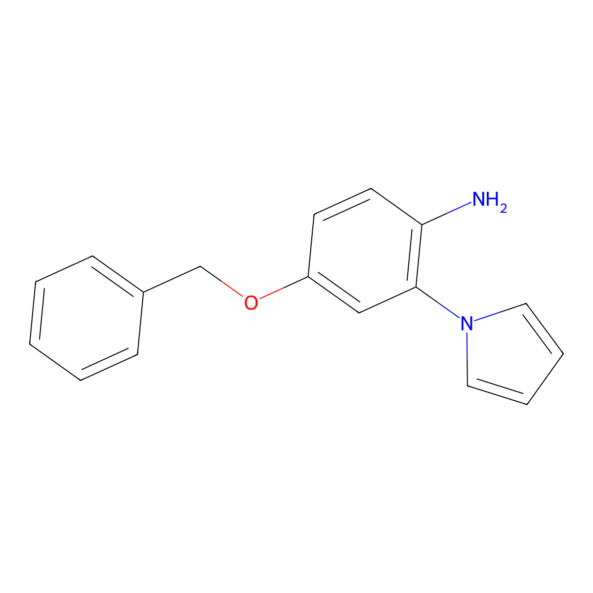 4-(benzyloxy)-2-(1H-pyrrol-1-yl)aniline molecular structure, CAS 2010975-39-8