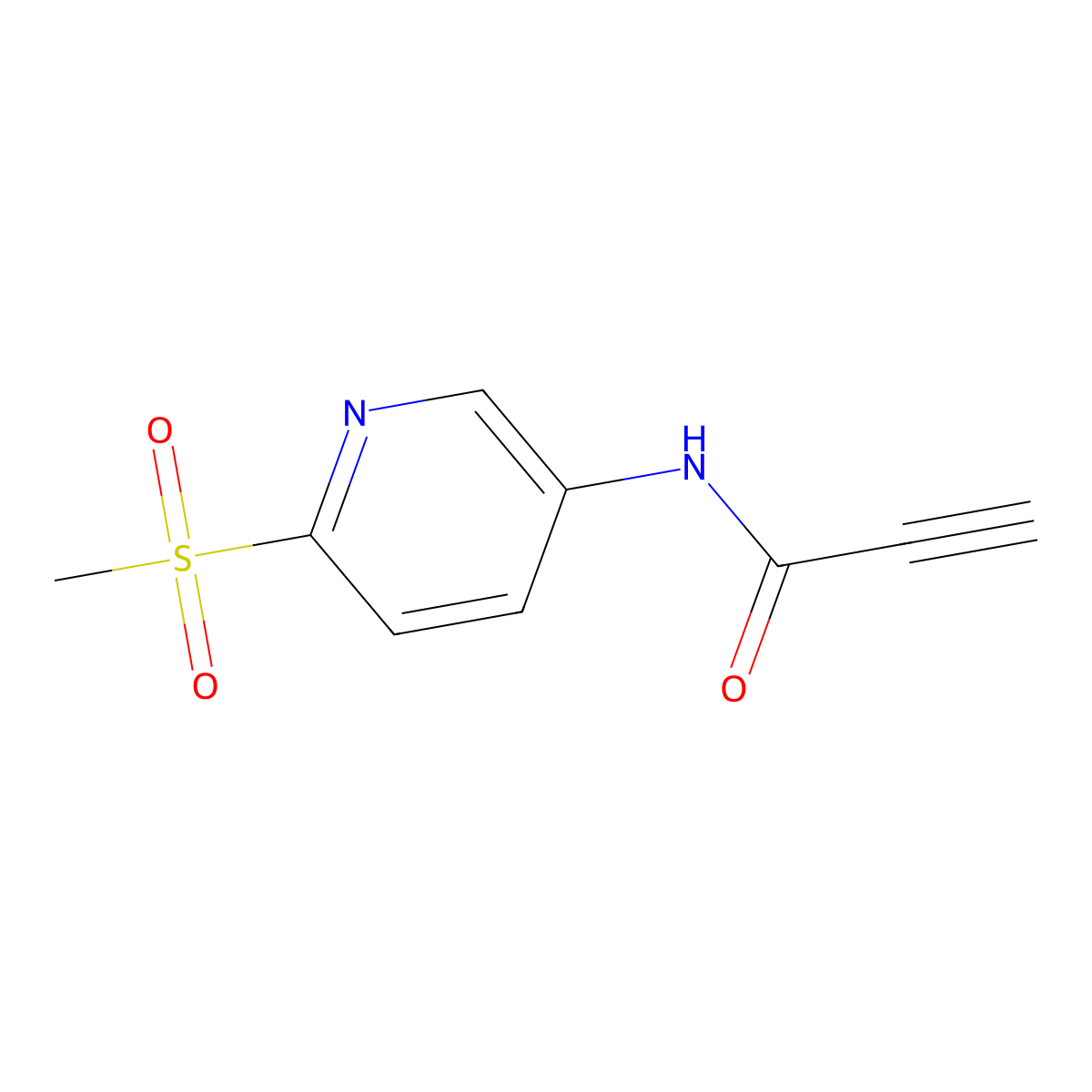 N-(6-methylsulfonyl-3-pyridinyl)prop-2-ynamide molecular structure, CAS 2010988-01-7