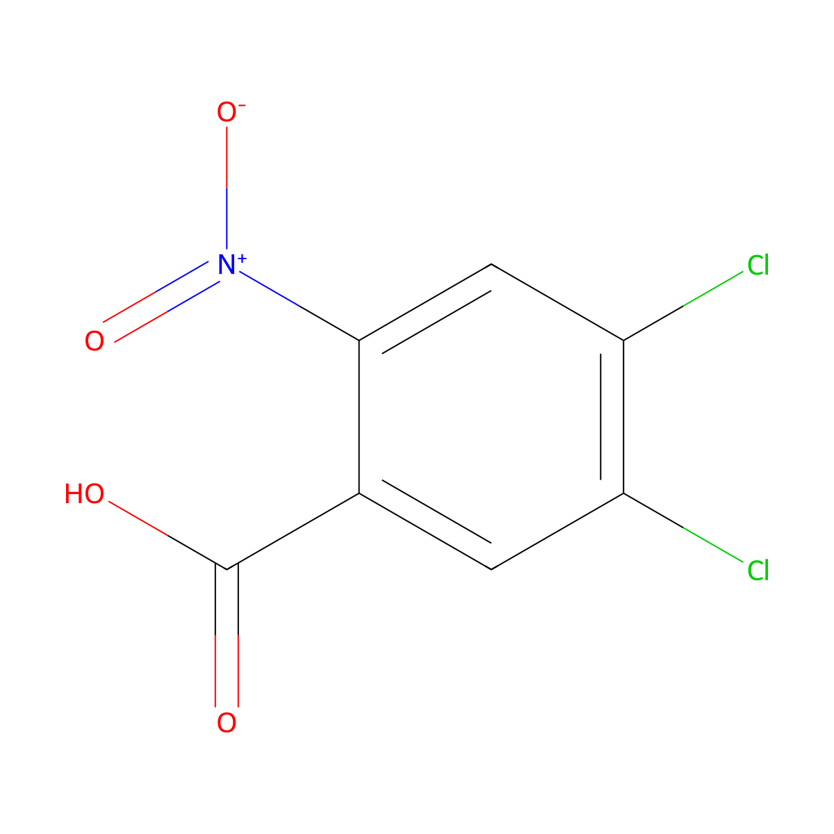 4,5-Dichloro-2-nitrobenzoic acid molecular structure, CAS 2011-09-8
