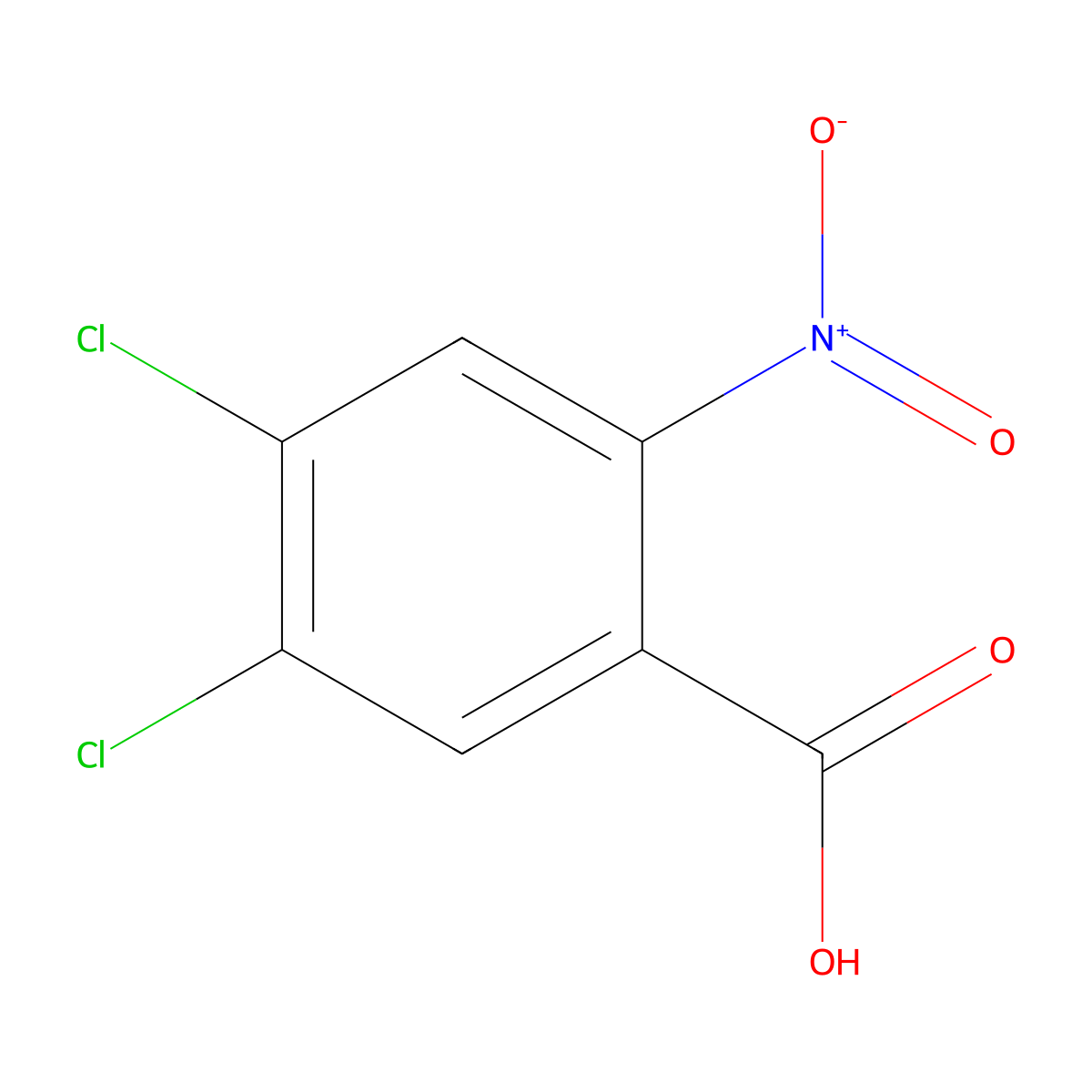 4,5-Dichloro-2-nitrobenzoic acid molecular structure, CAS 2011-09-8