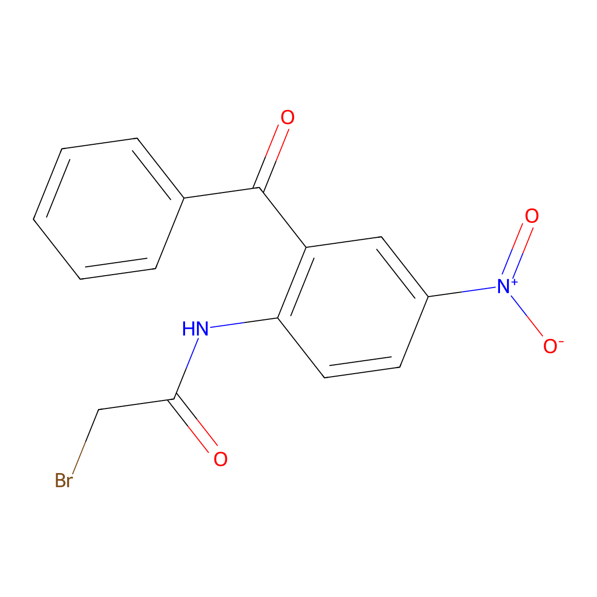 N-(2-benzoyl-4-nitrophenyl)-2-bromoacetamide molecular structure, CAS 2011-70-3