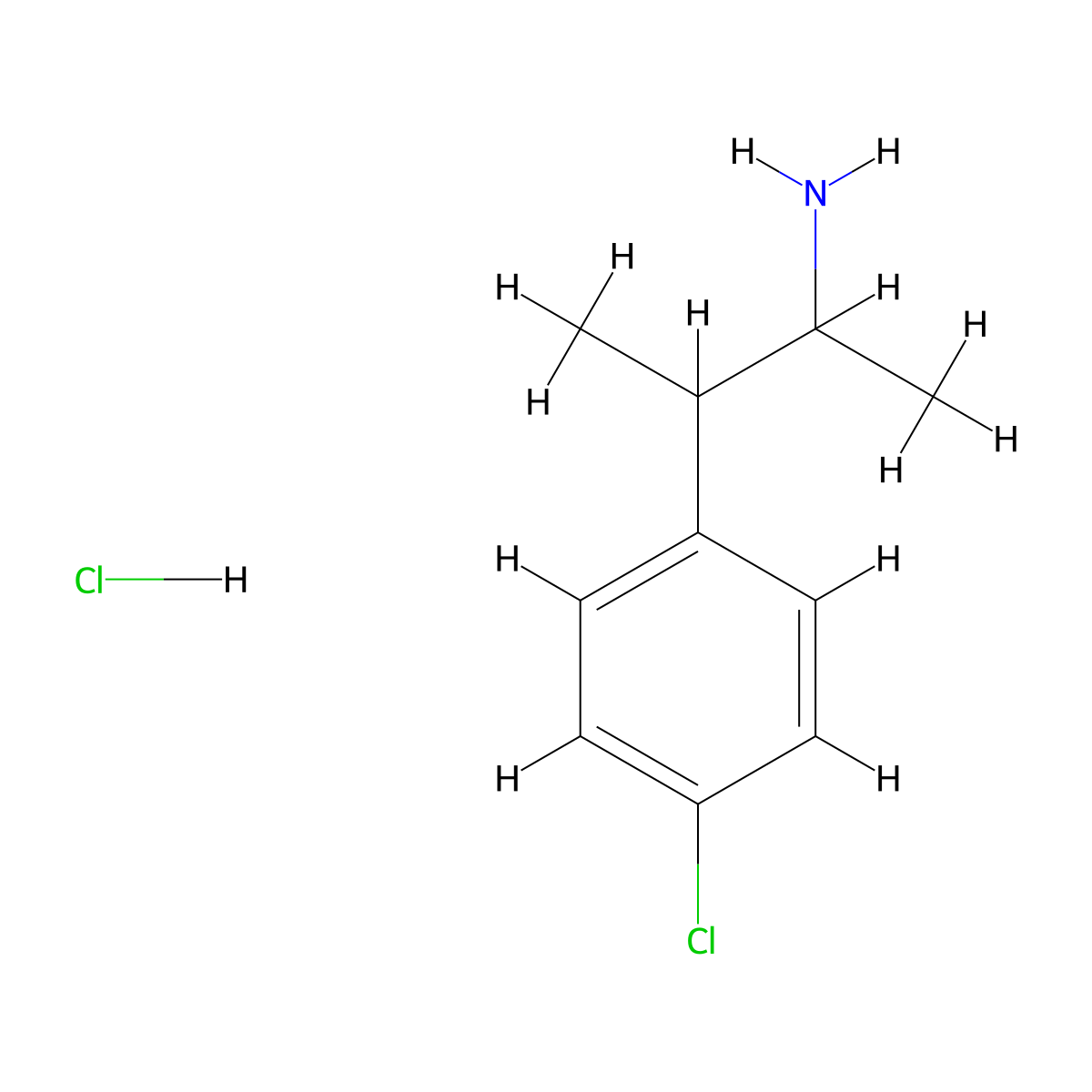 3-(4-Chlorophenyl)butan-2-amine hydrochloride molecular structure, CAS 20110-55-8
