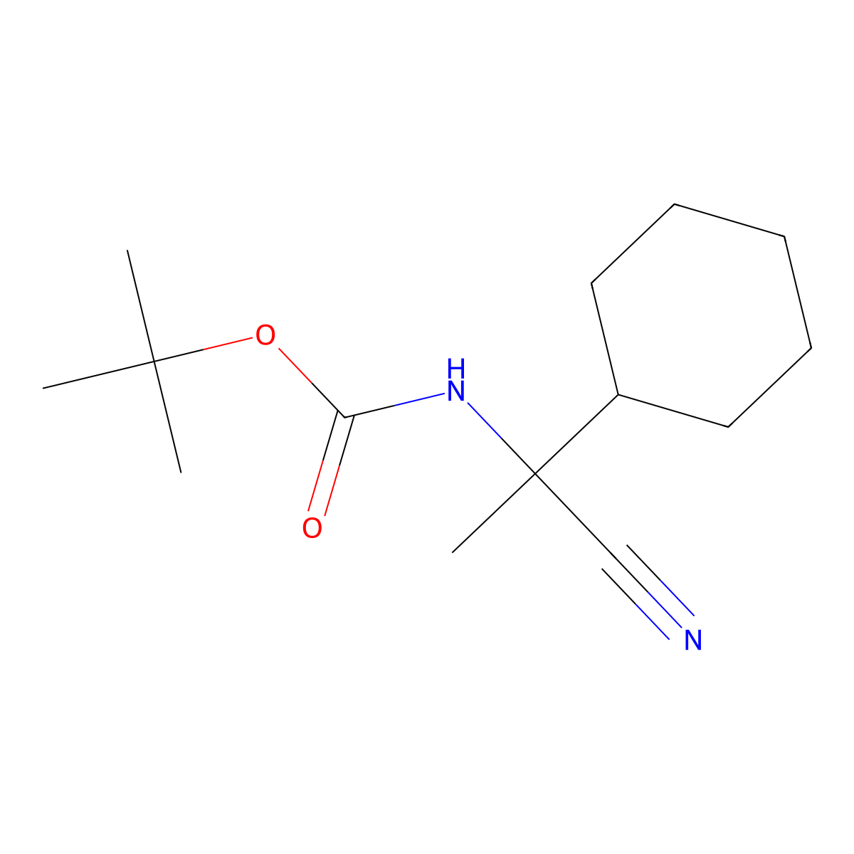 tert-butyl N-(1-cyano-1-cyclohexylethyl)carbamate molecular structure, CAS 2011006-64-5