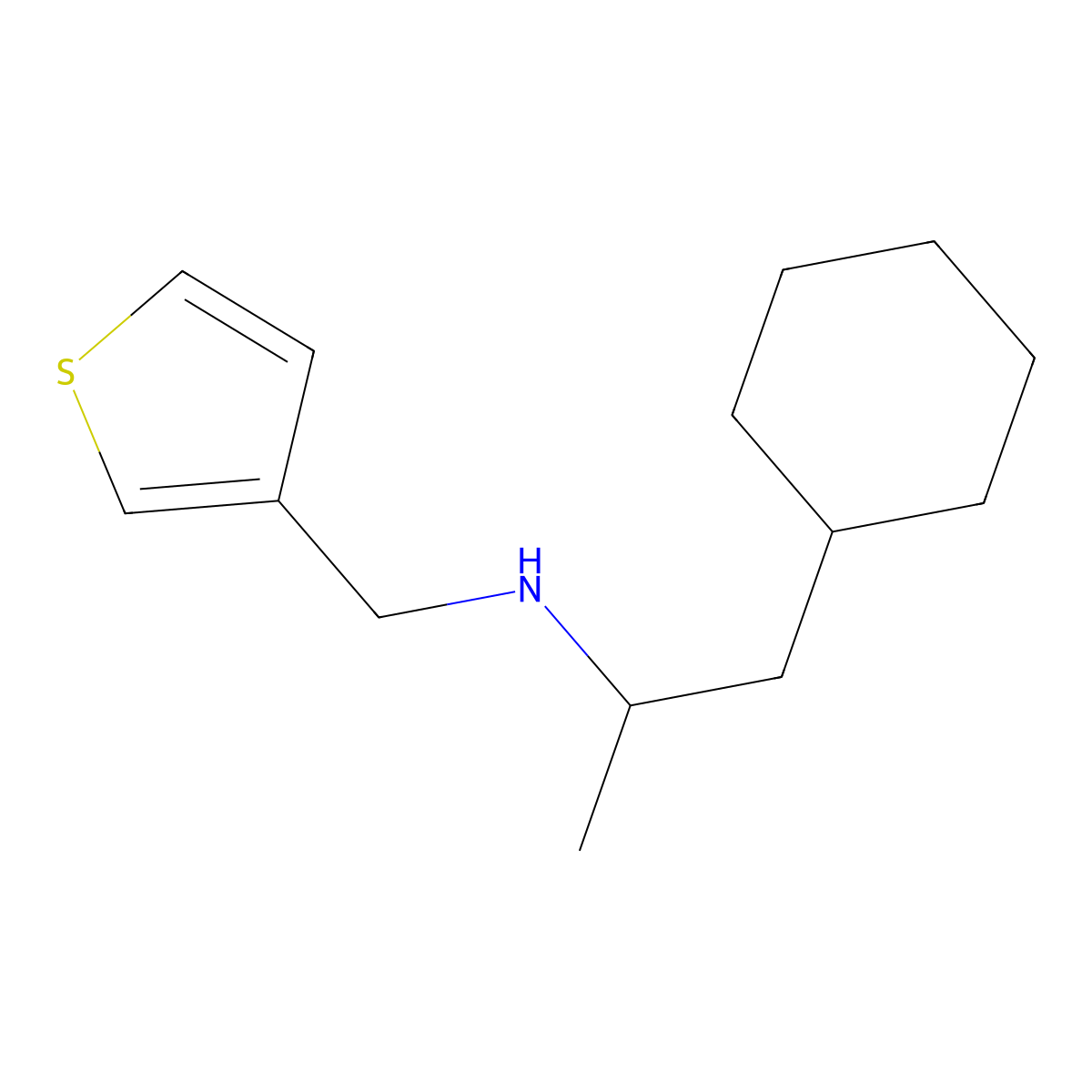 (1-Cyclohexylpropan-2-yl)[(thiophen-3-yl)methyl]amine molecular structure, CAS 2011057-25-1