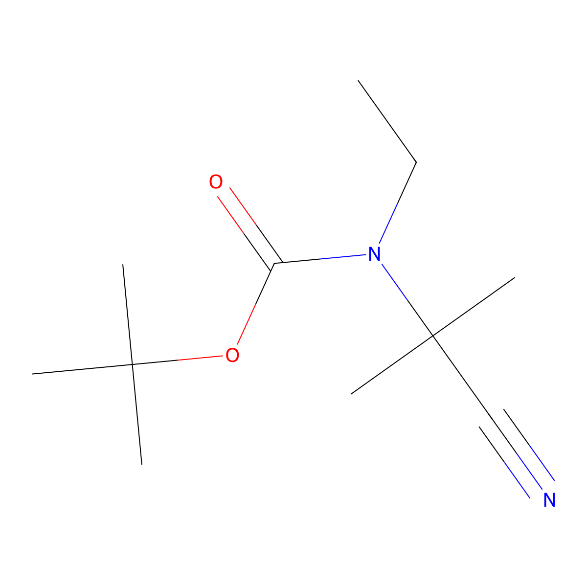 tert-butyl N-(1-cyano-1-methylethyl)-N-ethylcarbamate molecular structure, CAS 2011086-64-7