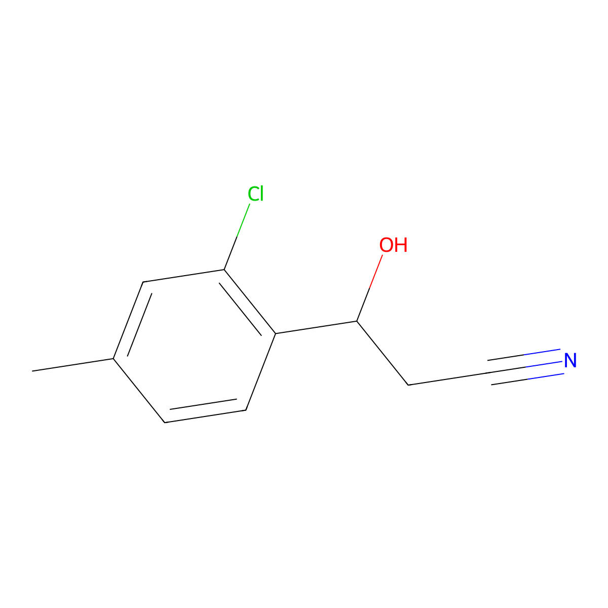 3-(2-Chloro-4-methylphenyl)-3-hydroxypropanenitrile molecular structure, CAS 2011097-60-0