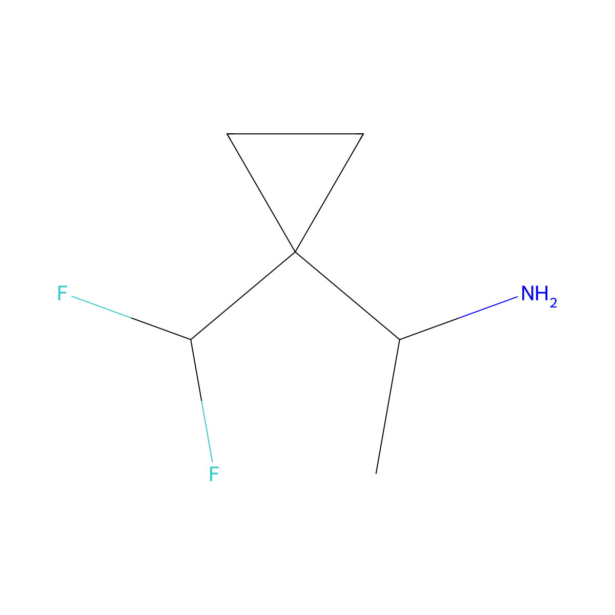 1-(1-(Difluoromethyl)cyclopropyl)ethan-1-amine molecular structure, CAS 2011164-60-4