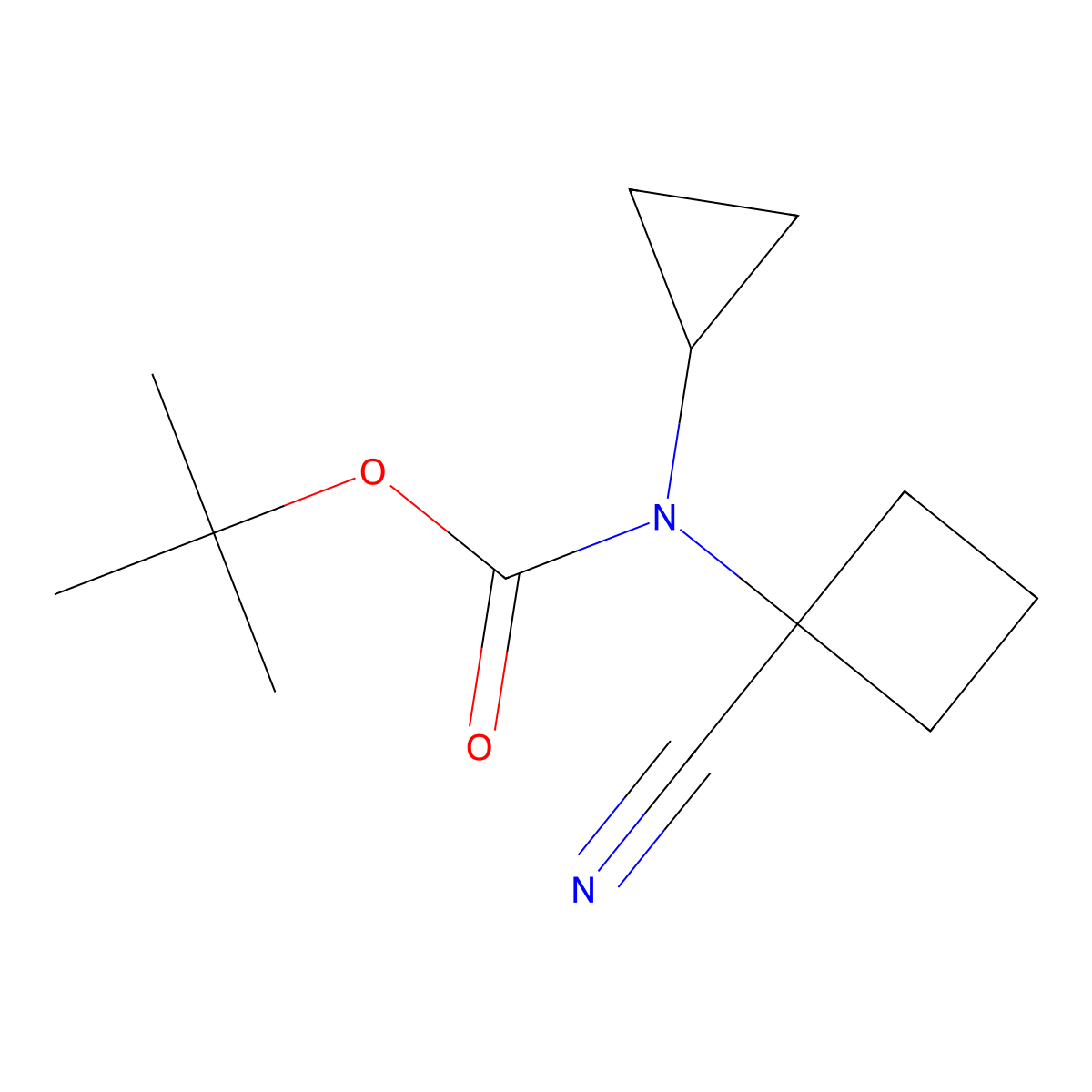 tert-butyl N-(1-cyanocyclobutyl)-N-cyclopropylcarbamate molecular structure, CAS 2011169-66-5
