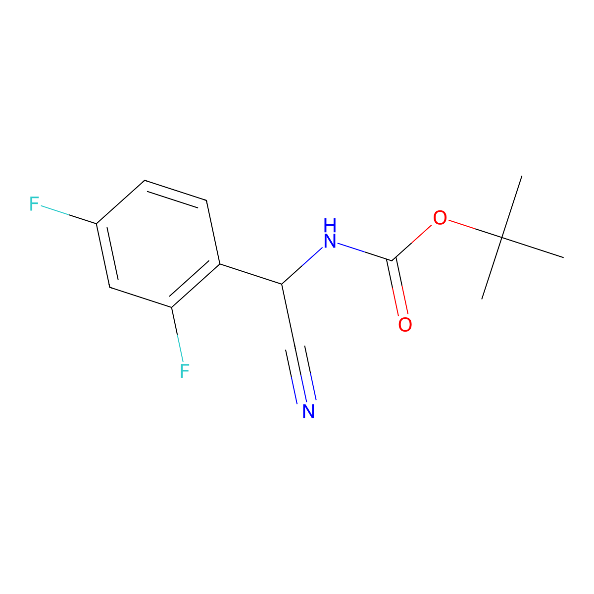 tert-butyl N-[cyano(2,4-difluorophenyl)methyl]carbamate molecular structure, CAS 2011293-30-2