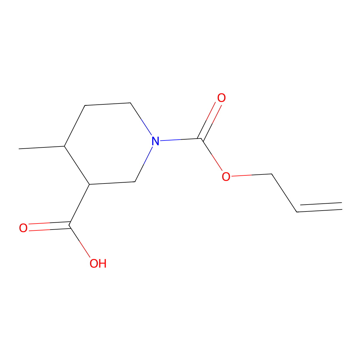 4-Methyl-1-[(prop-2-en-1-yloxy)carbonyl]piperidine-3-carboxylic acid molecular structure, CAS 2011305-41-0