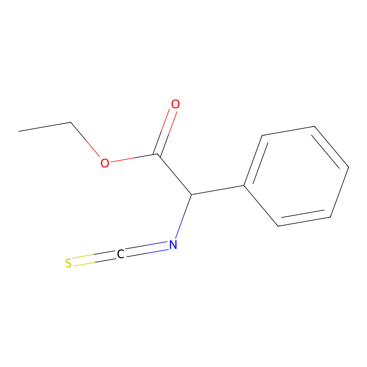 Ethyl isothiocyanato(phenyl)acetate molecular structure, CAS 201139-10-8