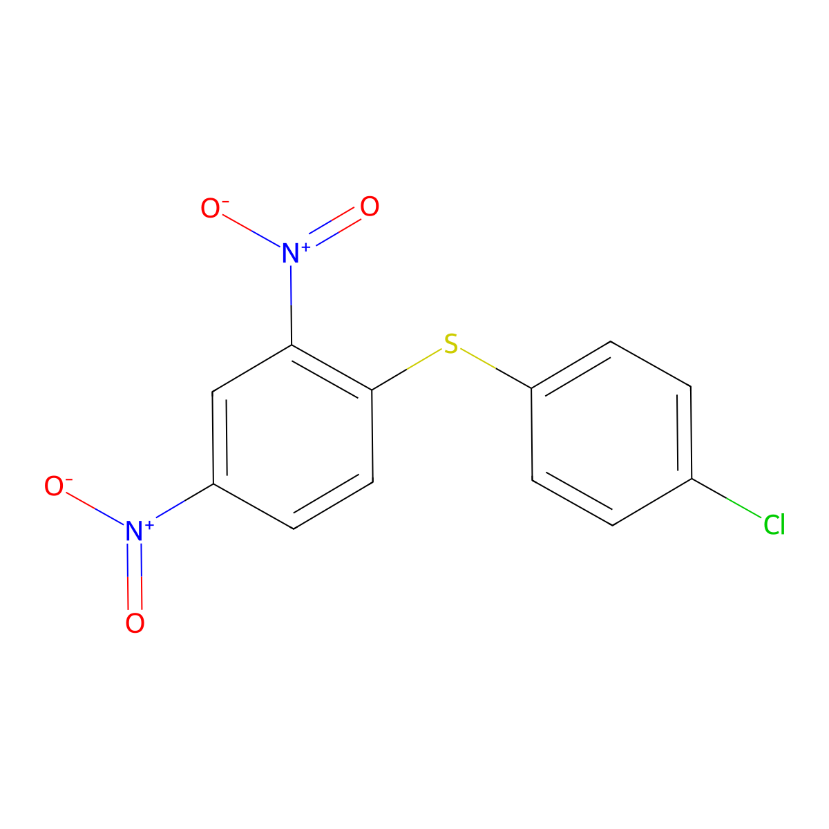 4-Chlorophenyl 2,4-dinitrophenyl sulfide molecular structure, CAS 20114-14-1