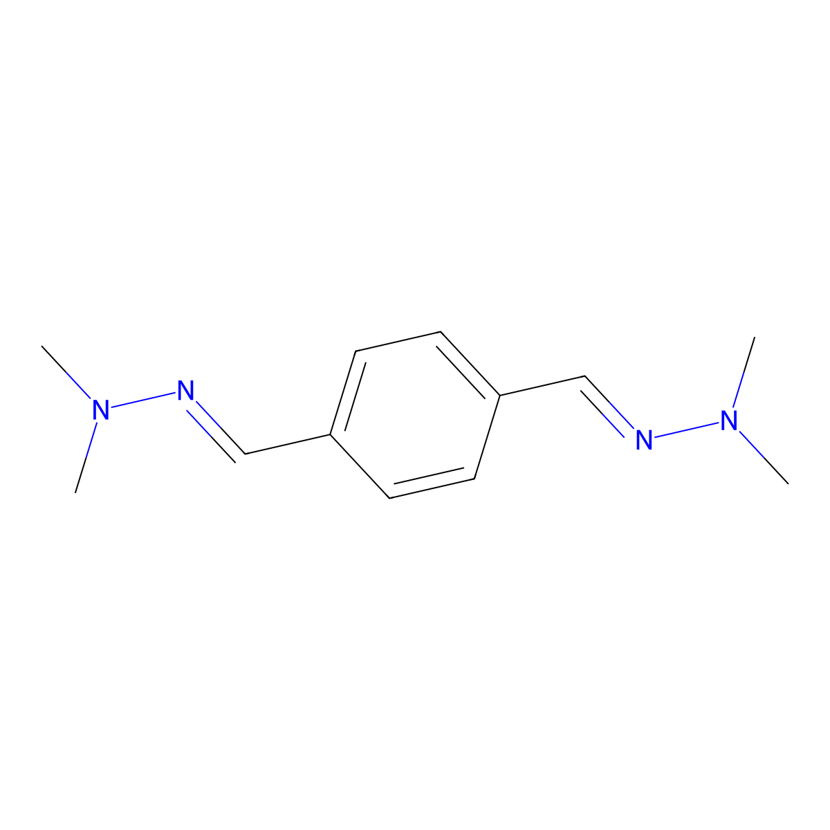1,4-Bis((2,2-dimethylhydrazineylidene)methyl)benzene molecular structure, CAS 20114-65-2