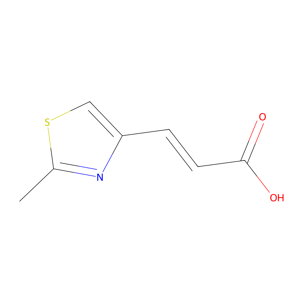 (2E)-3-(2-Methyl-1,3-thiazol-4-yl)prop-2-enoic acid molecular structure, CAS 201142-75-8