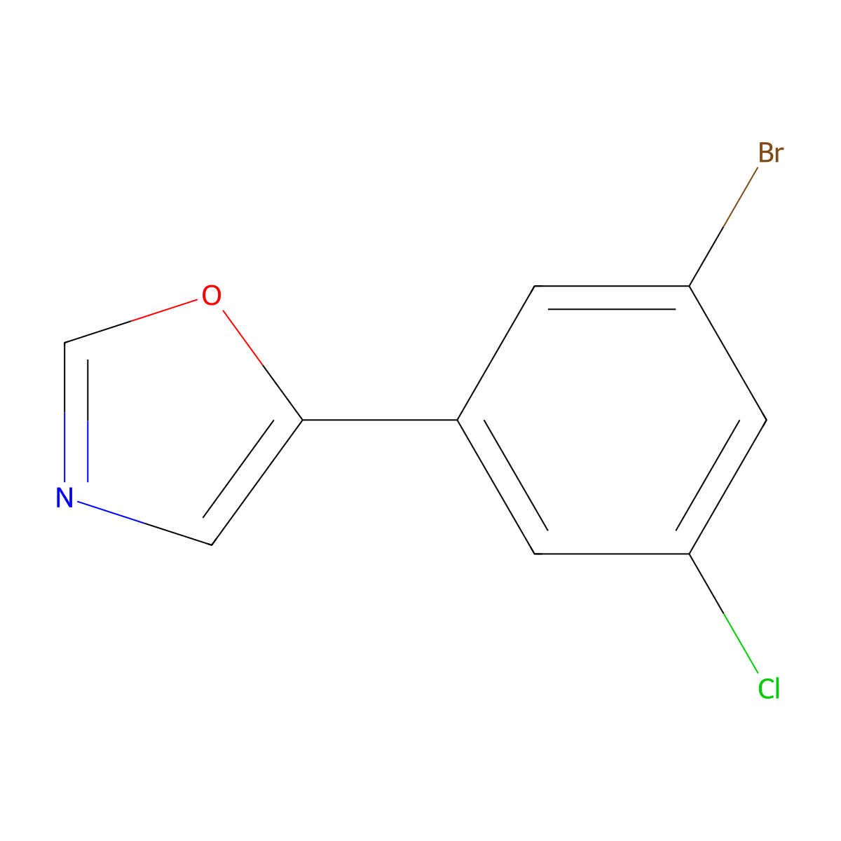 5-(3-Bromo-5-chlorophenyl)oxazole molecular structure, CAS 2011450-81-8