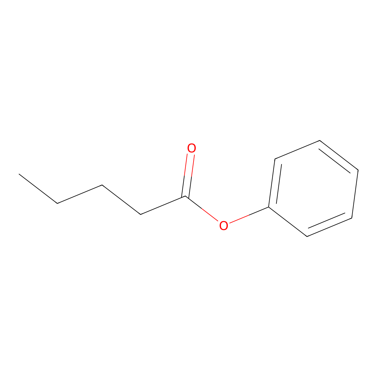 Phenyl pentanoate molecular structure, CAS 20115-23-5