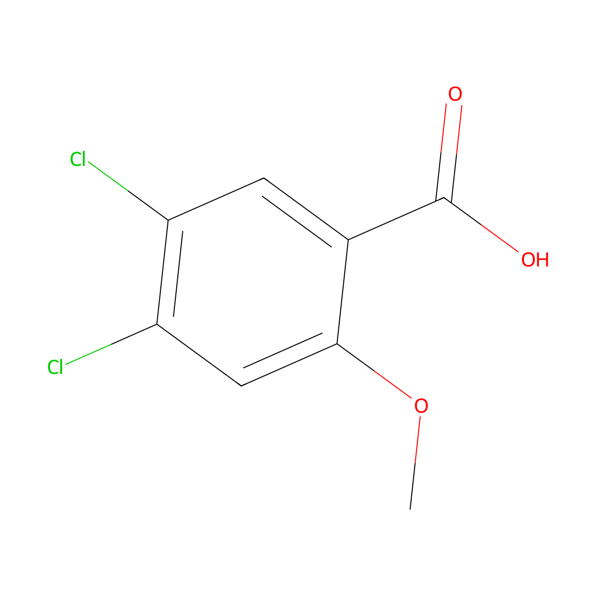 4,5-Dichloro-2-methoxybenzoic acid molecular structure, CAS 201150-65-4