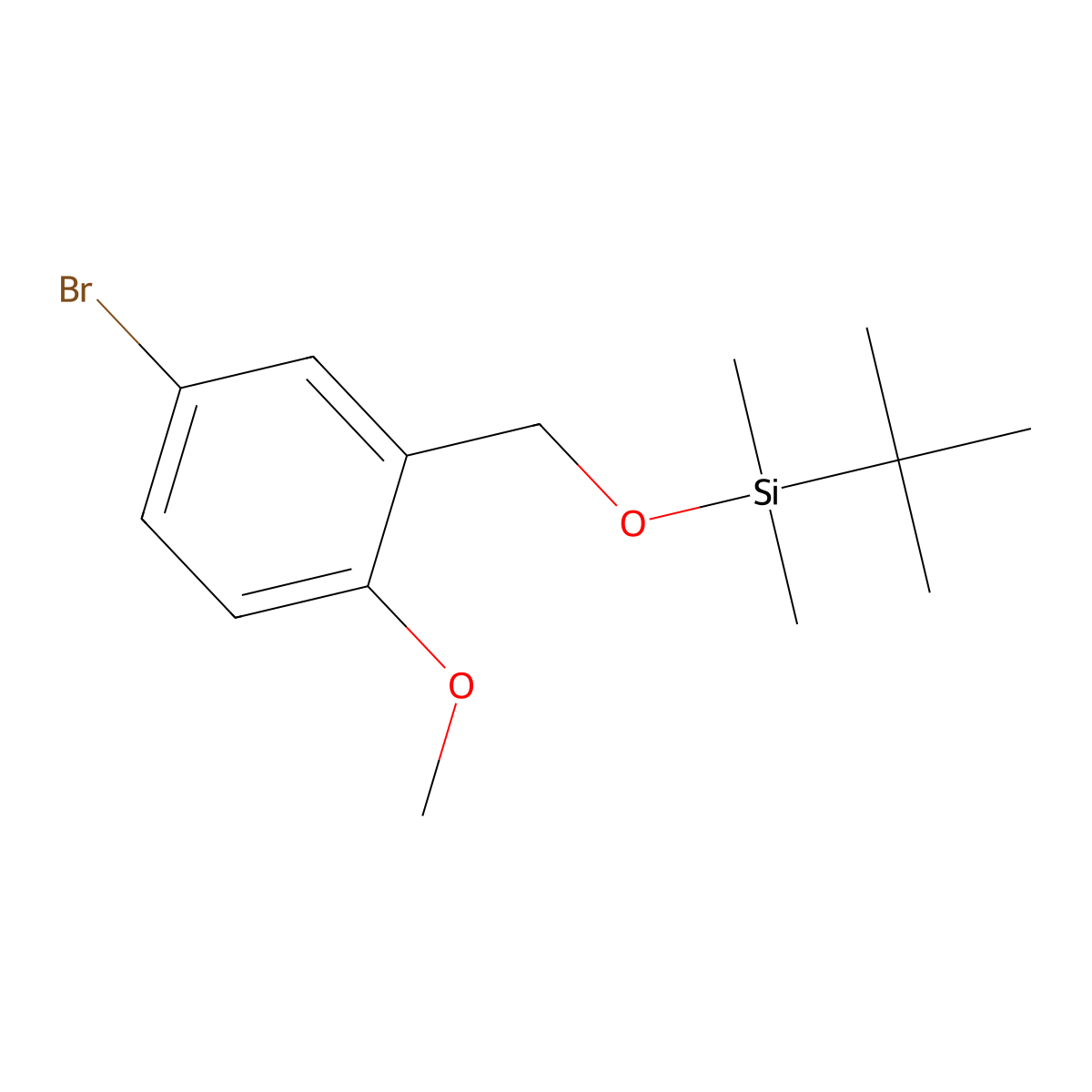 4-Bromo-2-[[[(1,1-dimethylethyl)dimethylsilyl]oxy]methyl]-1-methoxybenzene molecular structure, CAS 201150-66-5