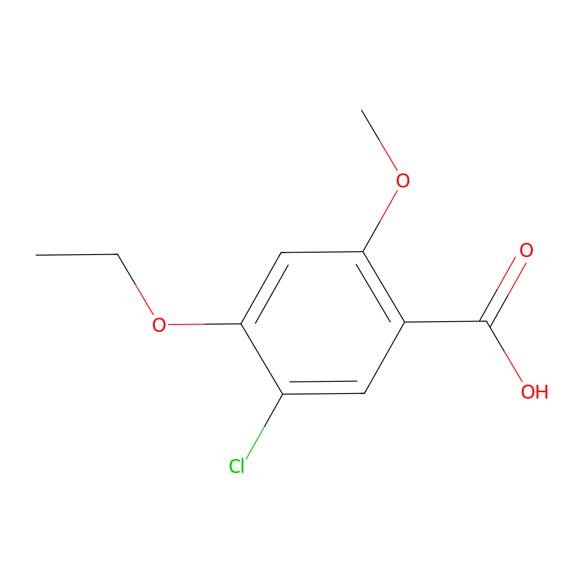 5-Chloro-4-ethoxy-2-methoxybenzoic acid molecular structure, CAS 201150-77-8