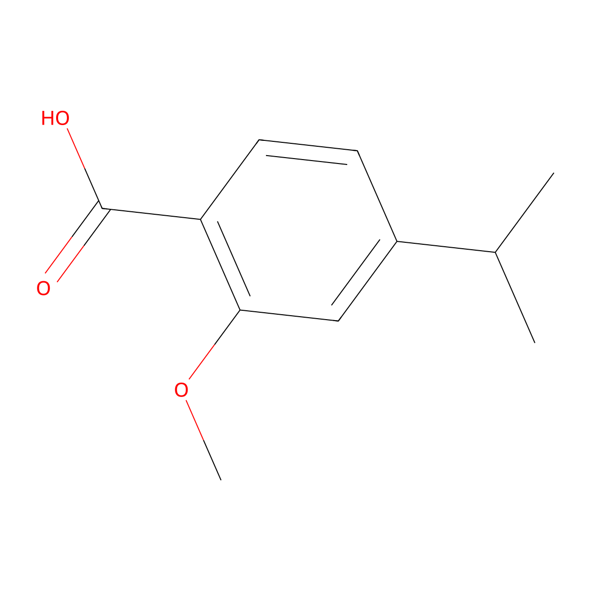 4-Isopropyl-2-methoxybenzoic acid molecular structure, CAS 201151-04-4