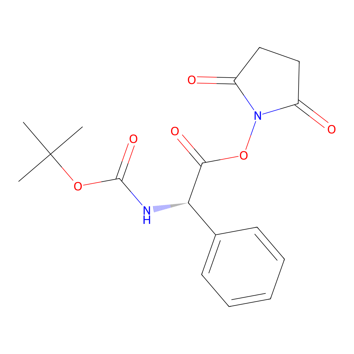 Boc-L-phenylglycine N-hydroxysuccinimide ester molecular structure, CAS 201152-47-8