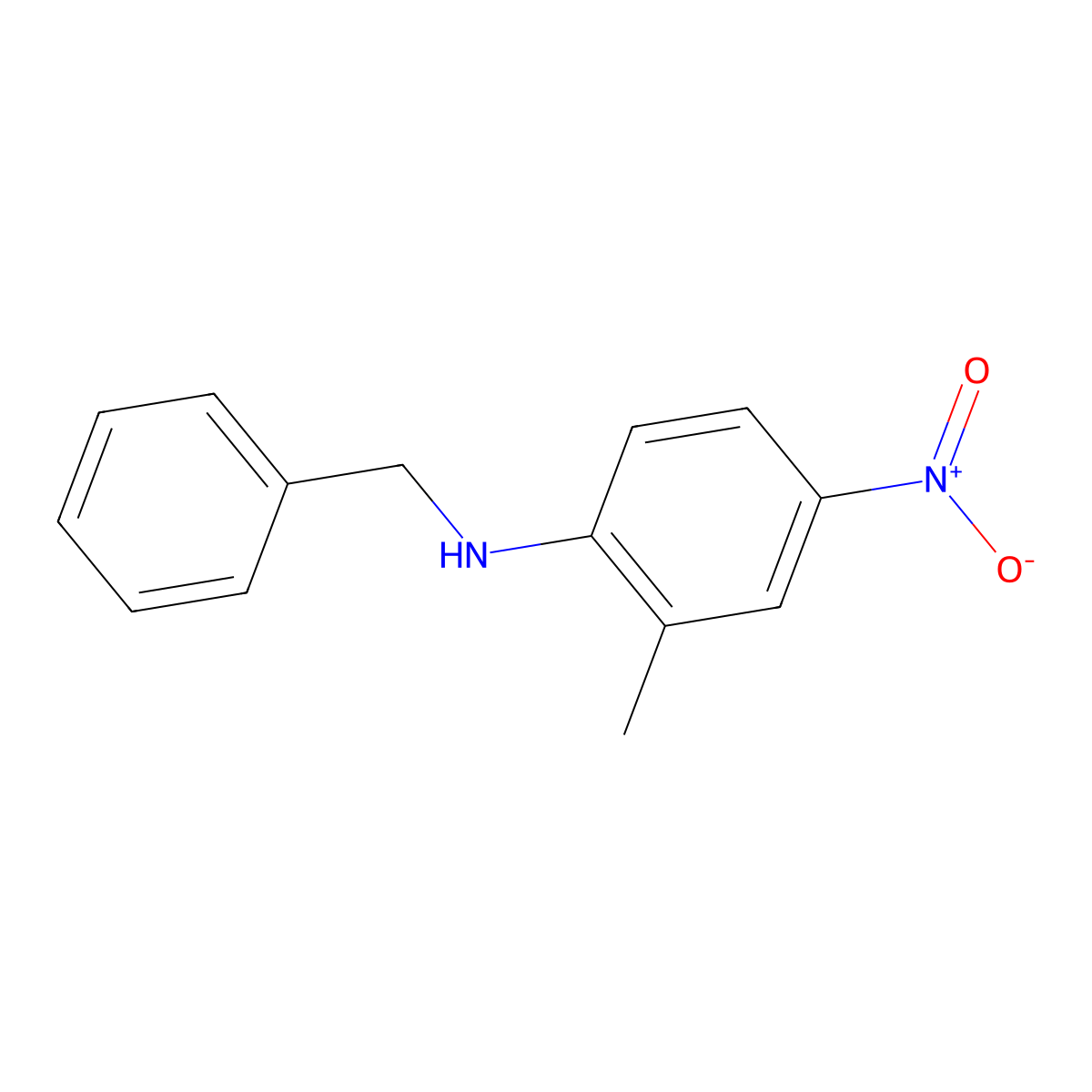N-benzyl-2-methyl-4-nitroaniline molecular structure, CAS 201157-13-3