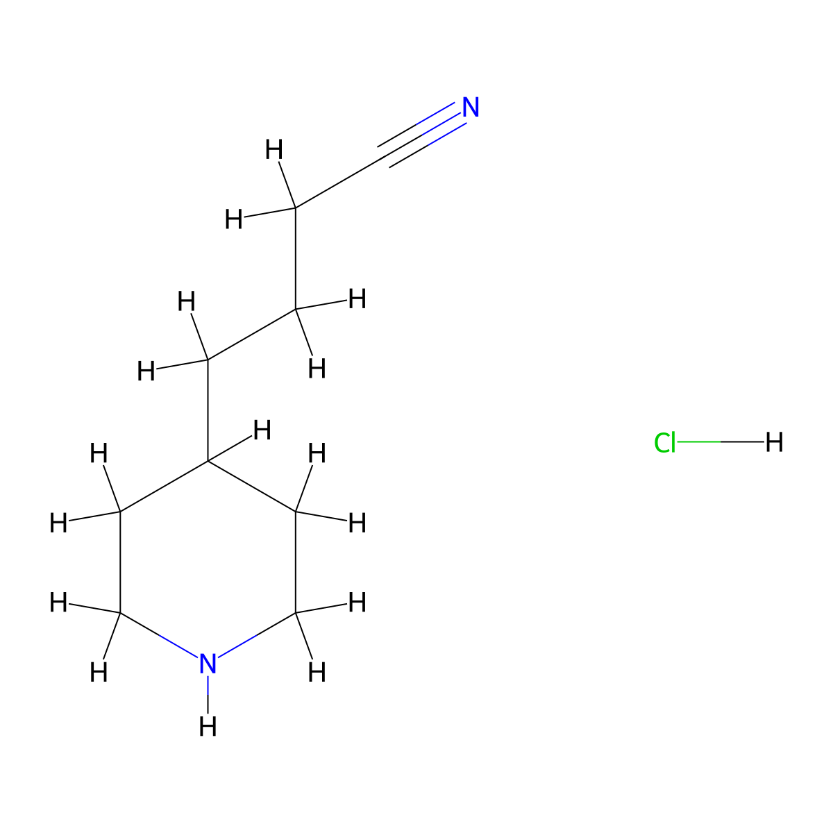 4-(Piperidin-4-yl)butanenitrile hydrochloride molecular structure, CAS 201159-71-9