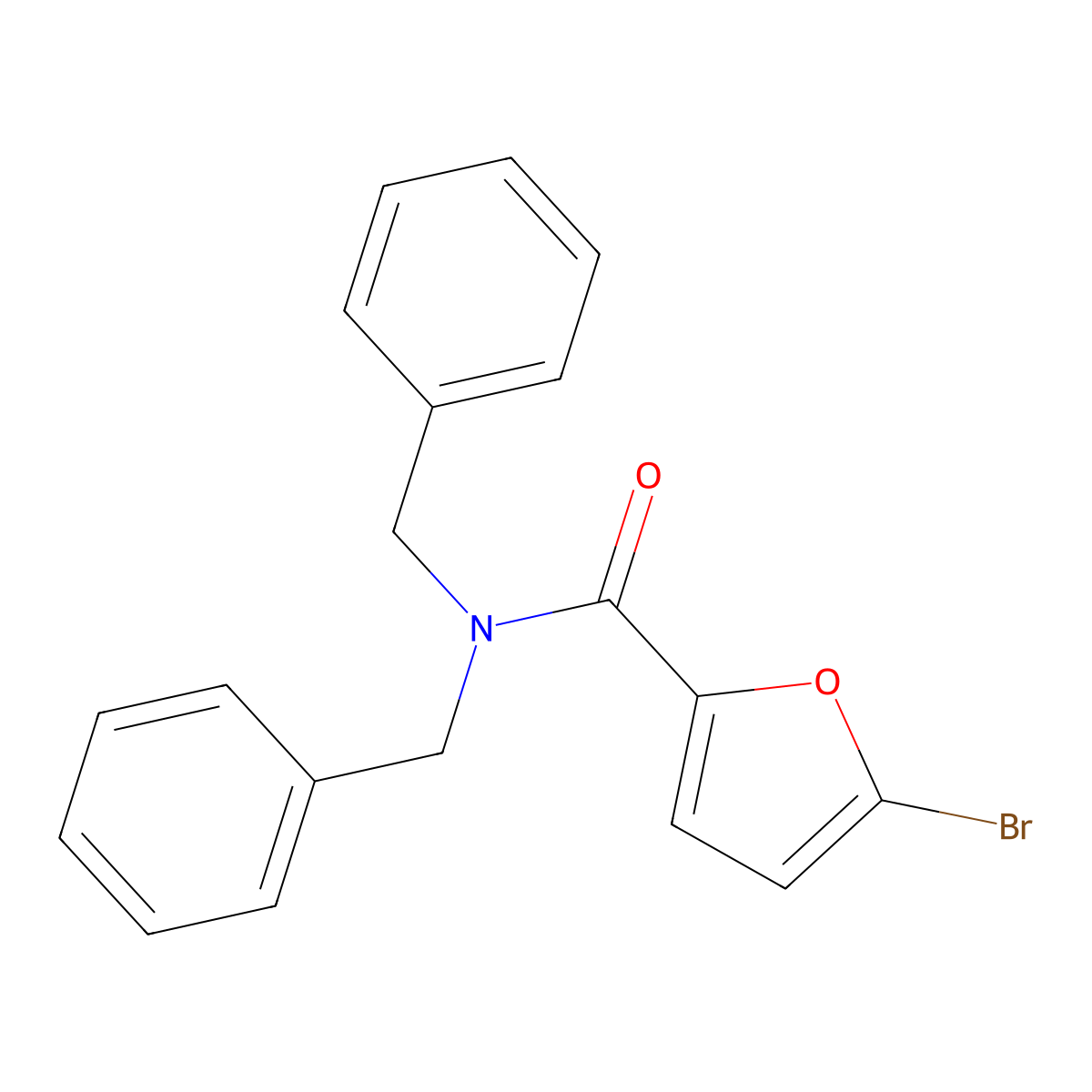N,N-dibenzyl-5-bromofuran-2-carboxamide molecular structure, CAS 201160-60-3