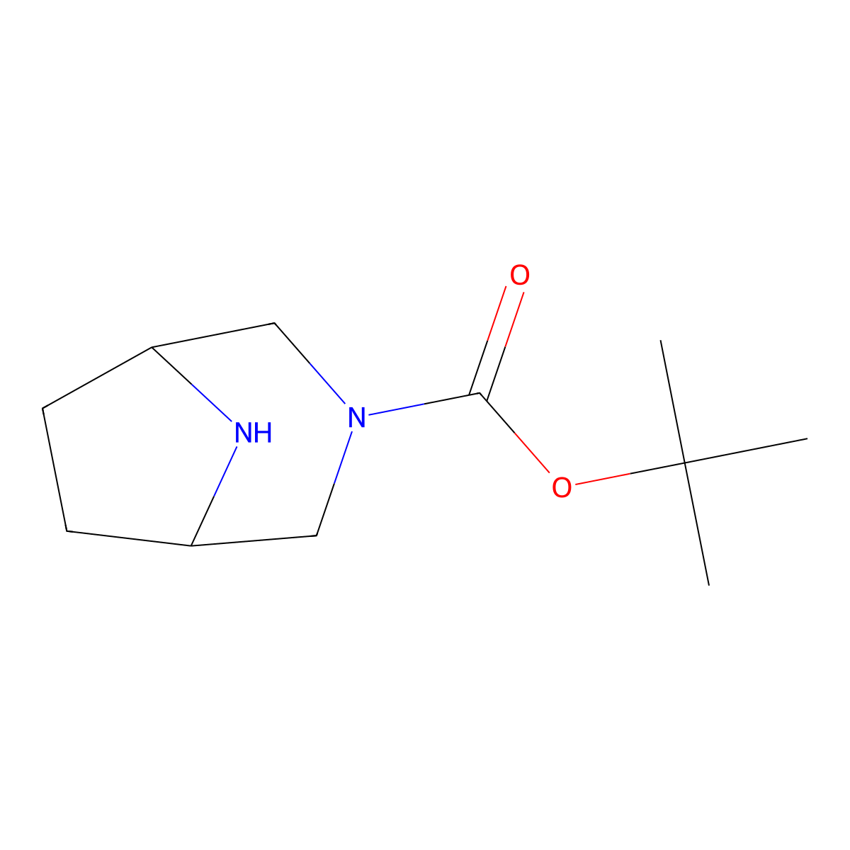 tert-Butyl 3,8-diazabicyclo[3.2.1]octane-3-carboxylate molecular structure, CAS 201162-53-0