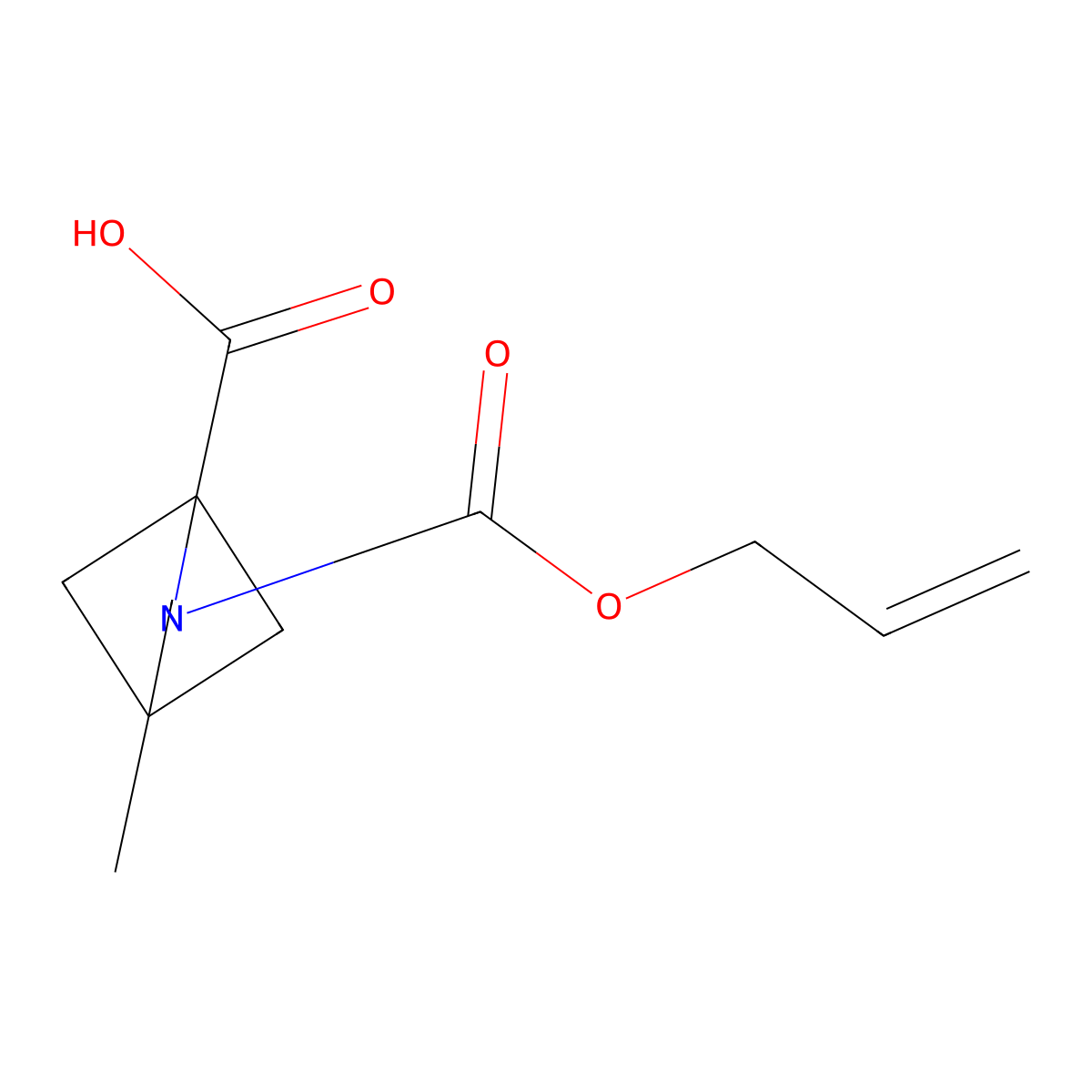 4-Methyl-2-[(prop-2-en-1-yloxy)carbonyl]-2-azabicyclo[2.1.1]hexane-1-carboxylic acid molecular structure, CAS 2011703-46-9
