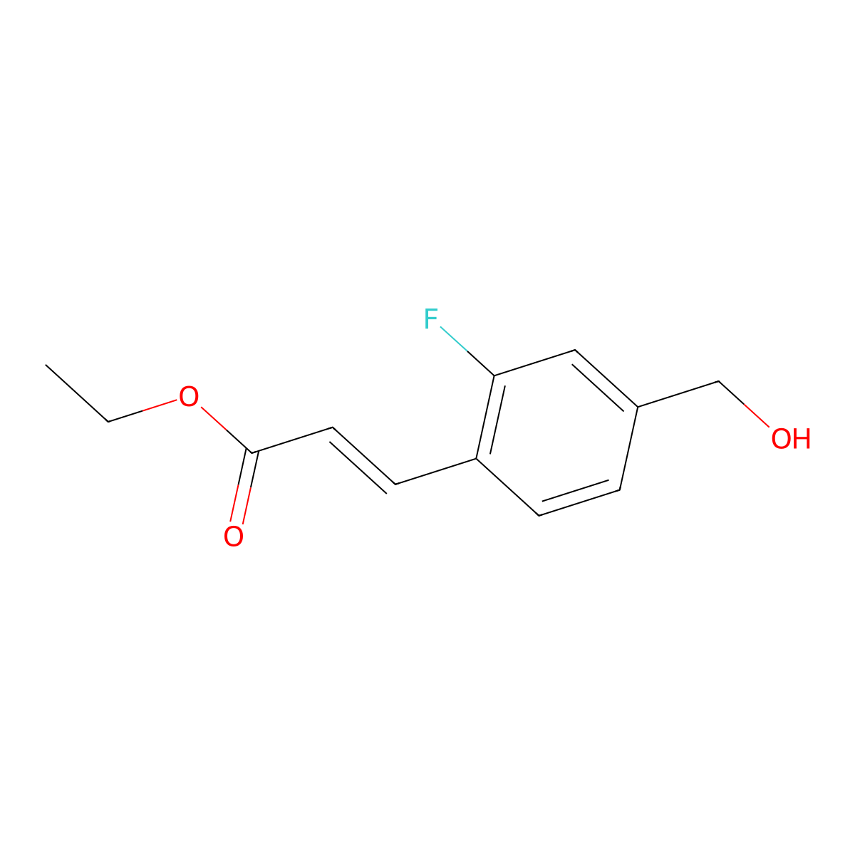 Ethyl 3-(2-fluoro-4-(hydroxymethyl)phenyl)acrylate molecular structure, CAS 2011753-90-3