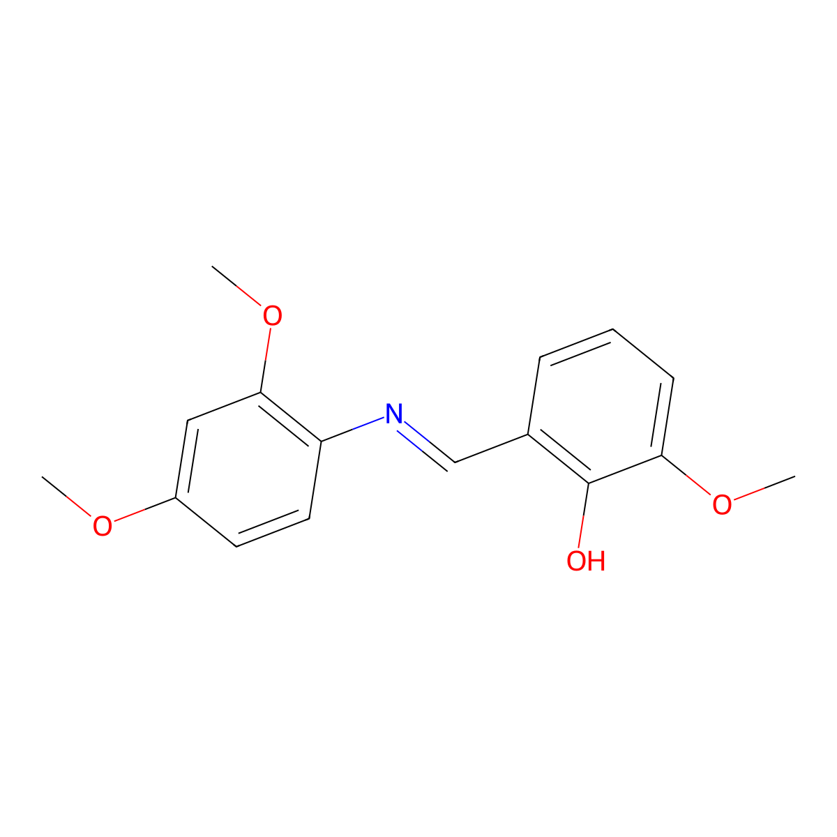 2-{(E)-[(2,4-dimethoxyphenyl)imino]methyl}-6-methoxyphenol molecular structure, CAS 2011779-89-6