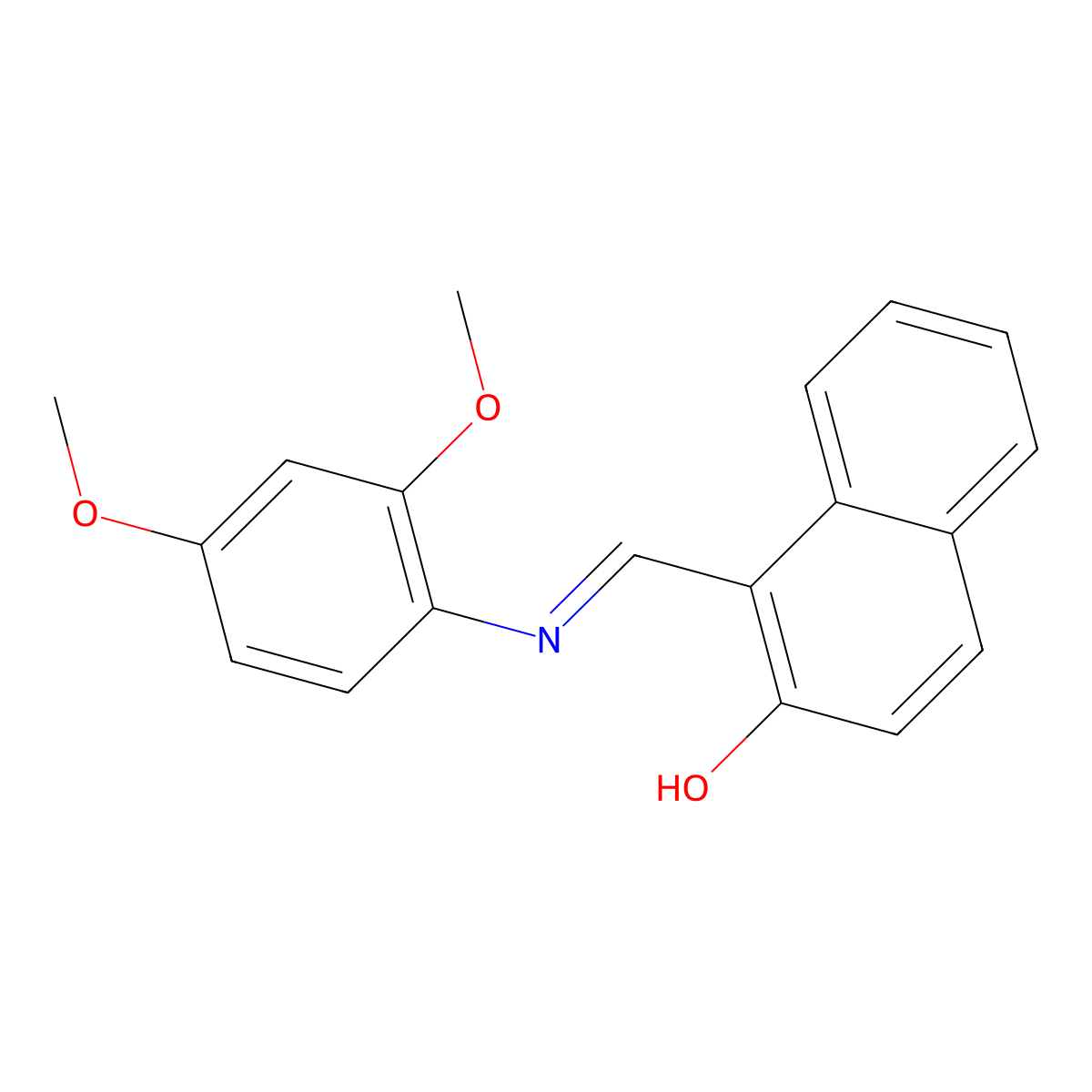 1-[(1E)-[(2,4-Dimethoxyphenyl)imino]methyl]naphthalen-2-OL molecular structure, CAS 2011779-90-9