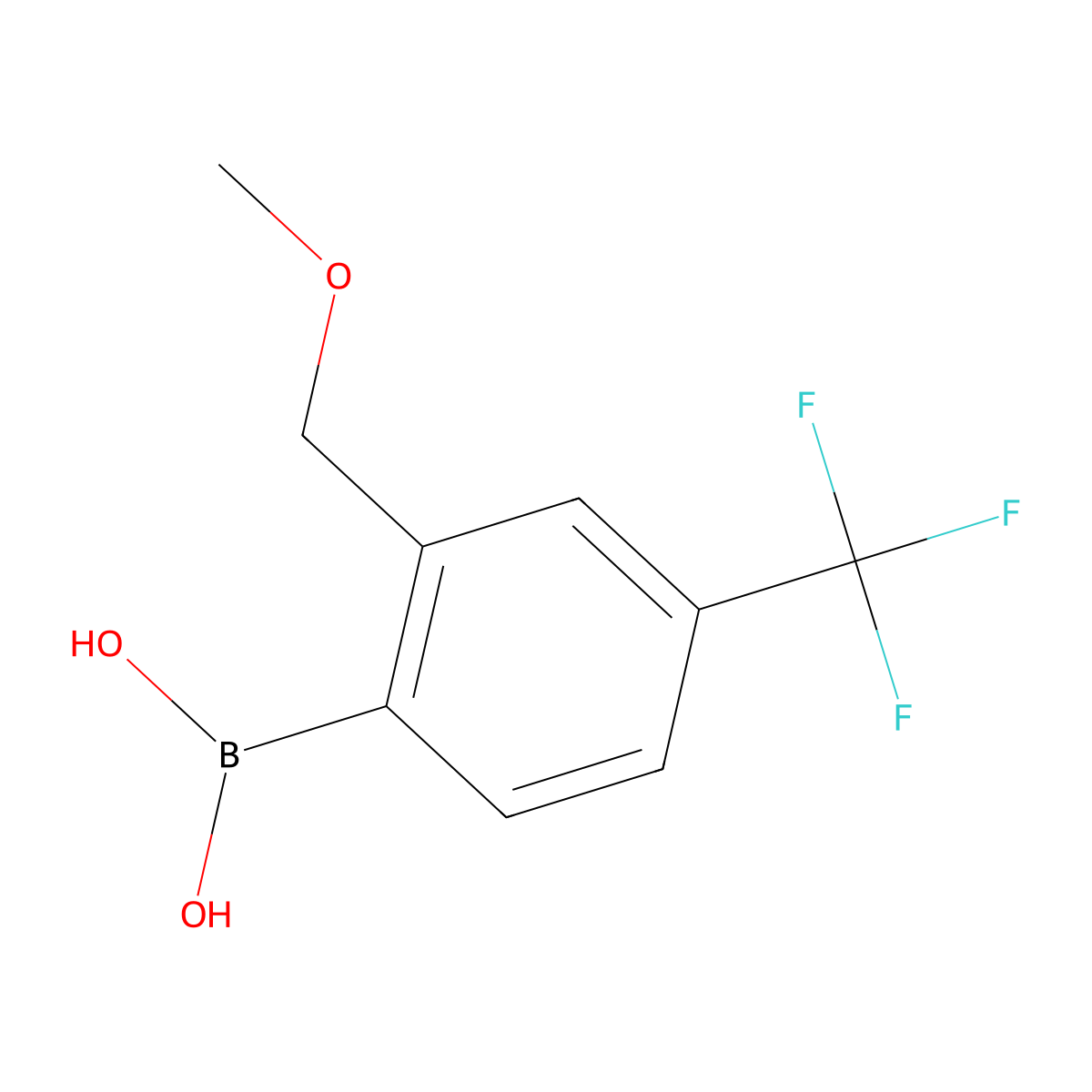 (2-(Methoxymethyl)-4-(trifluoromethyl)phenyl)boronic acid molecular structure, CAS 2011780-40-6