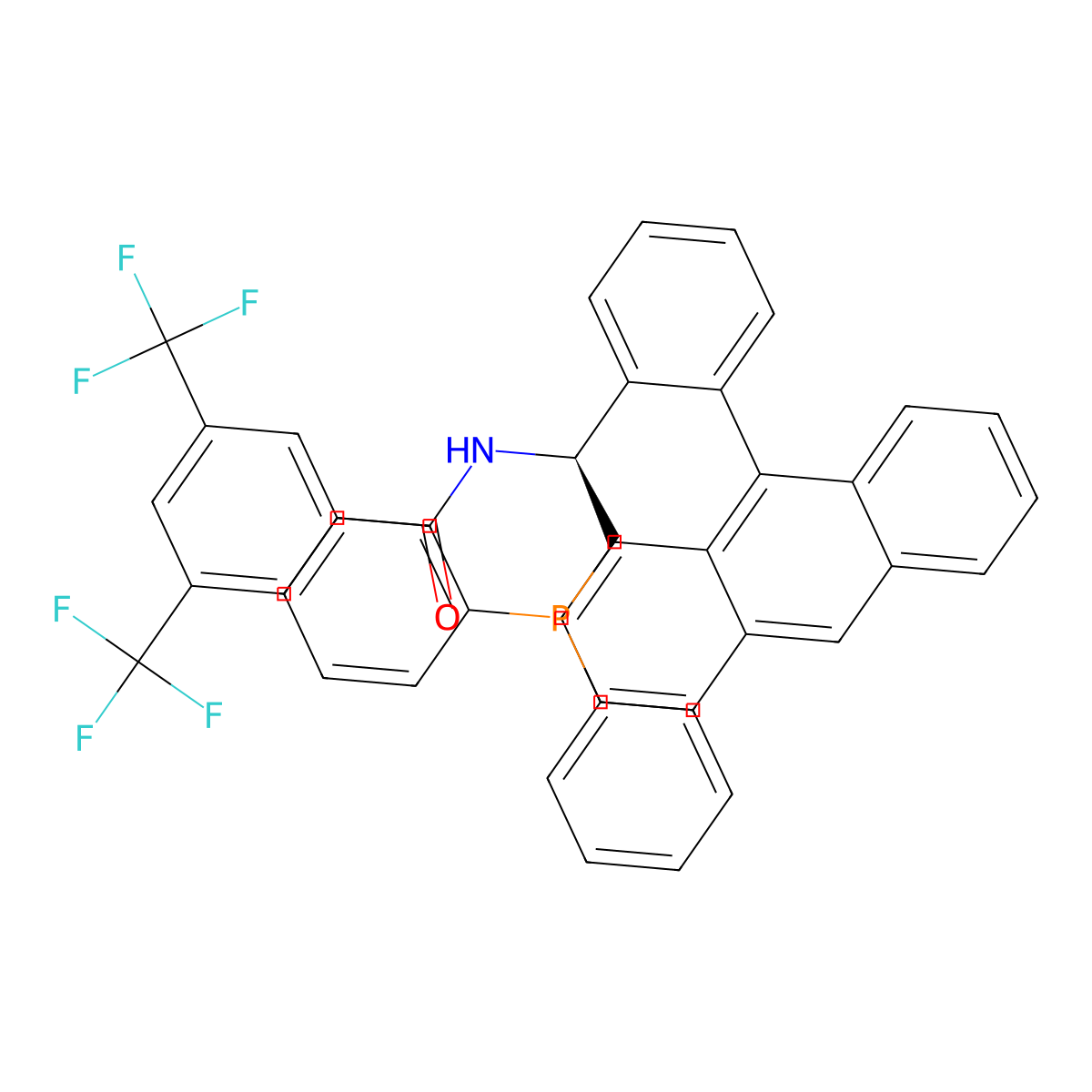 (S)-N-(1-(2-(Anthracen-9-yl)phenyl)-2-(diphenylphosphanyl)ethyl)-3,5-bis(trifluoromethyl)benzamide molecular structure, CAS 2011787-22-5