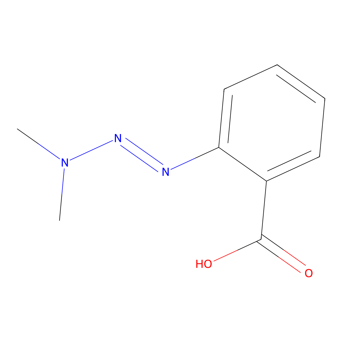 2-(Dimethylaminodiazenyl)benzoic acid molecular structure, CAS 20119-28-2