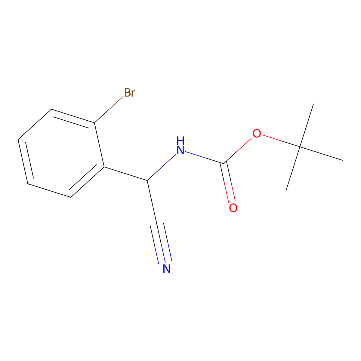 tert-butyl N-[(2-bromophenyl)(cyano)methyl]carbamate molecular structure, CAS 2011913-26-9
