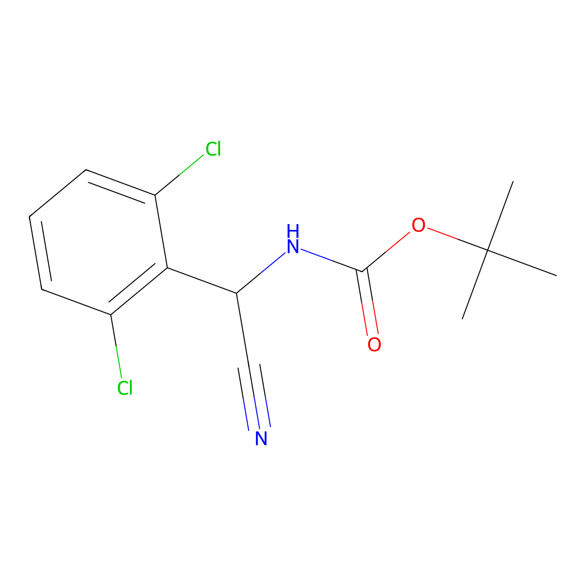 tert-butyl N-[cyano(2,6-dichlorophenyl)methyl]carbamate molecular structure, CAS 2011964-33-1