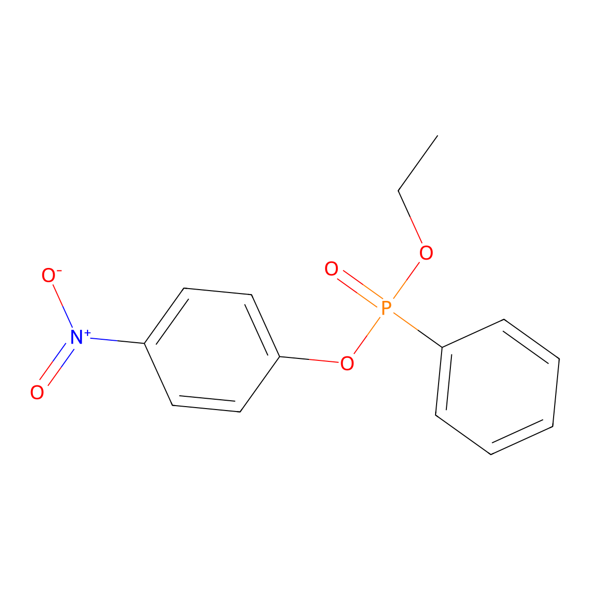 O-Ethyl O-4-nitrophenyl phenylphosphonate molecular structure, CAS 2012-00-2