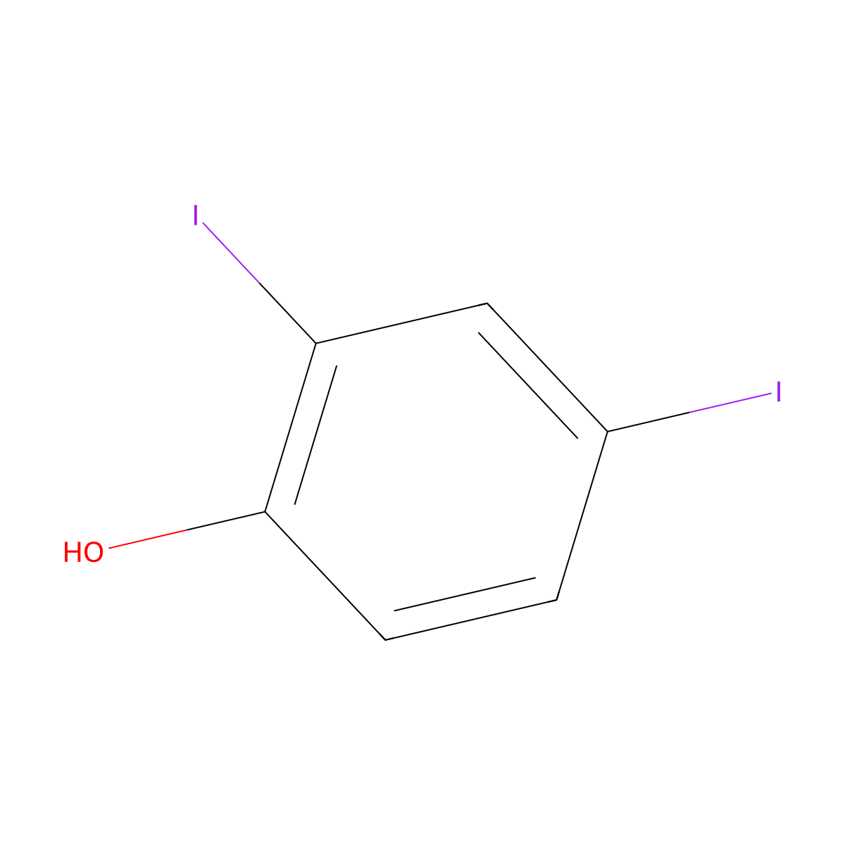 2,4-Diiodophenol molecular structure, CAS 2012-29-5