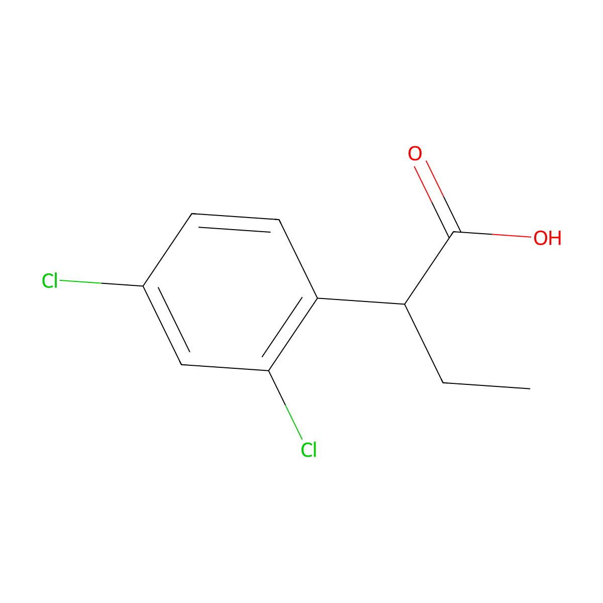 2-(2,4-Dichlorophenyl)butanoic acid molecular structure, CAS 2012-76-2