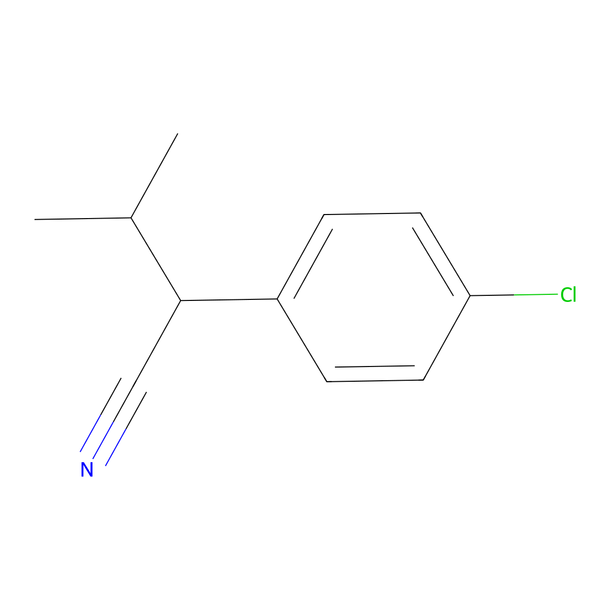 Benzeneacetonitrile, 4-chloro-alpha-(1-methylethyl)- molecular structure, CAS 2012-81-9