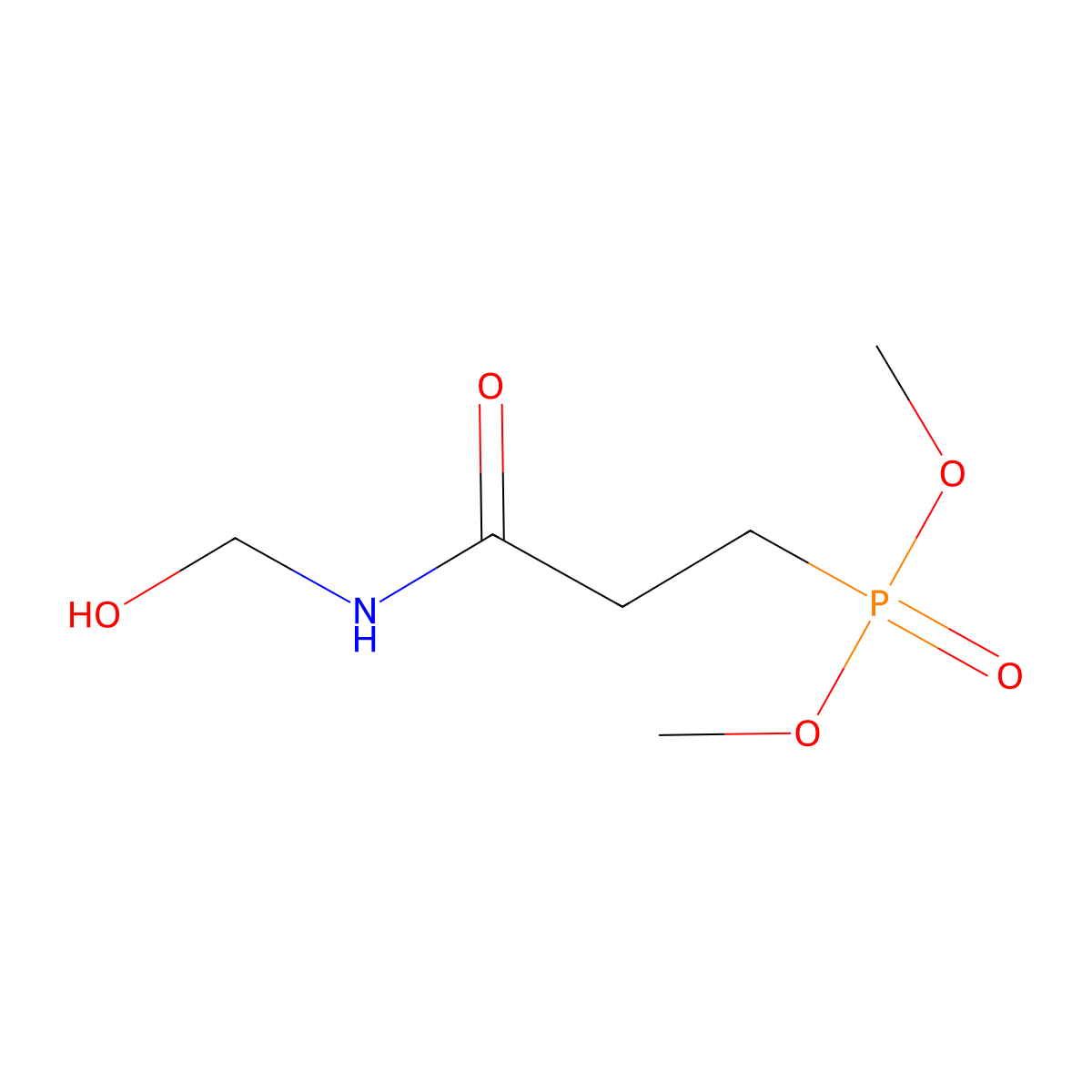 Dimethyl N-hydroxymethylcarbamoylethylphosphonate molecular structure, CAS 20120-33-6